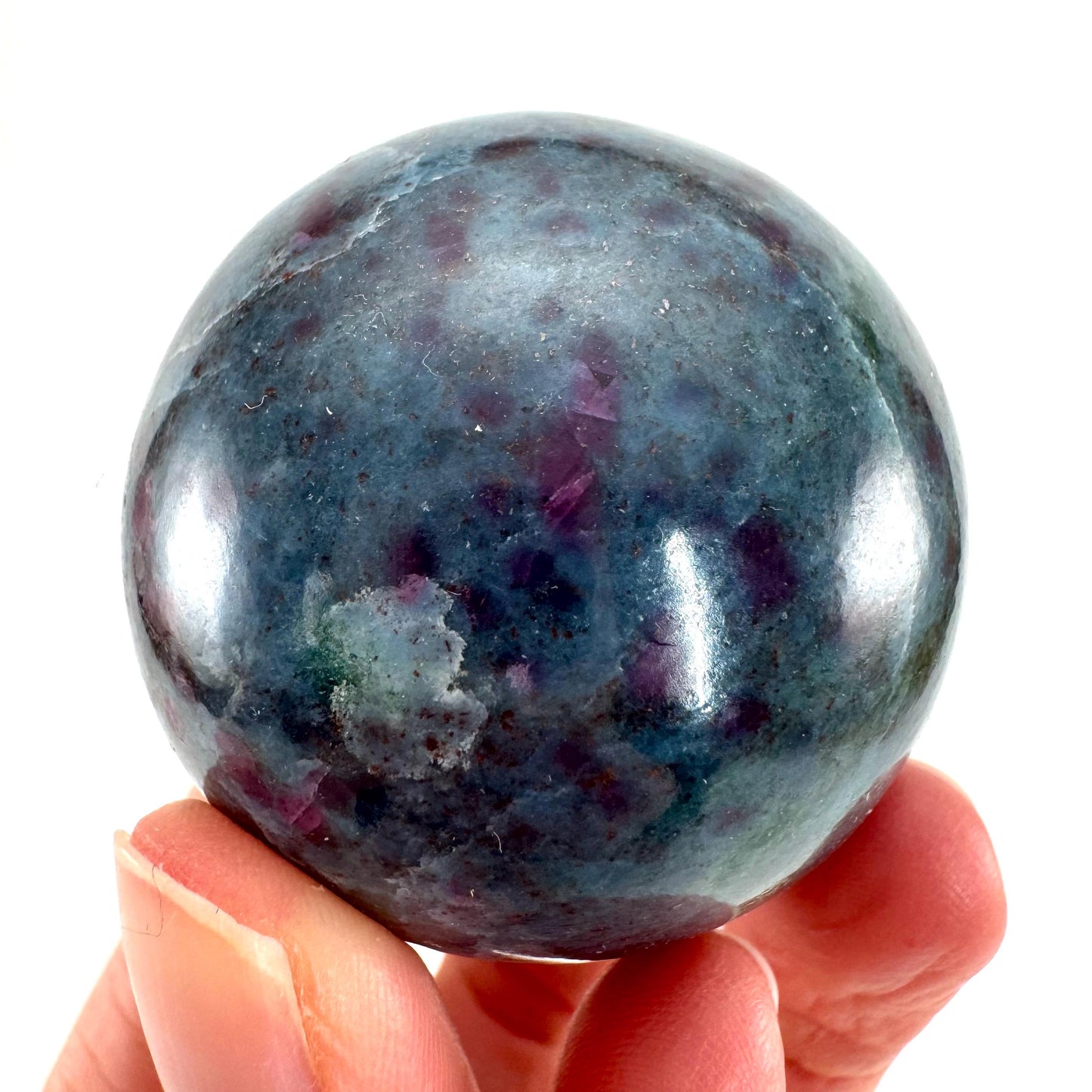 Ruby in Kyanite Sphere (UV Reactive) | Ruby Kyanite crystal ball, polished Kyanite, crystal ball, crystal sphere