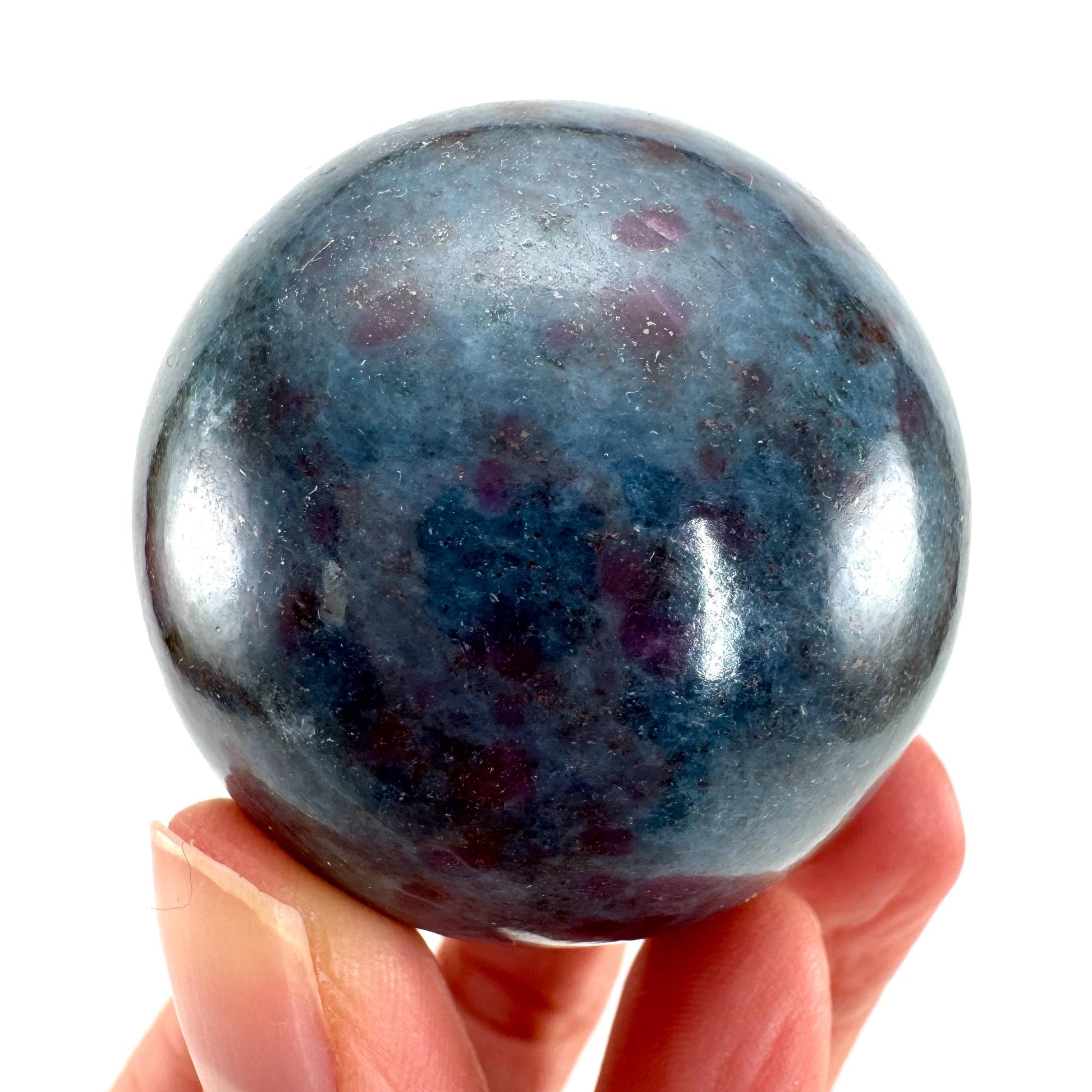 Ruby in Kyanite Sphere (UV Reactive) | Ruby Kyanite crystal ball, polished Kyanite, crystal ball, crystal sphere