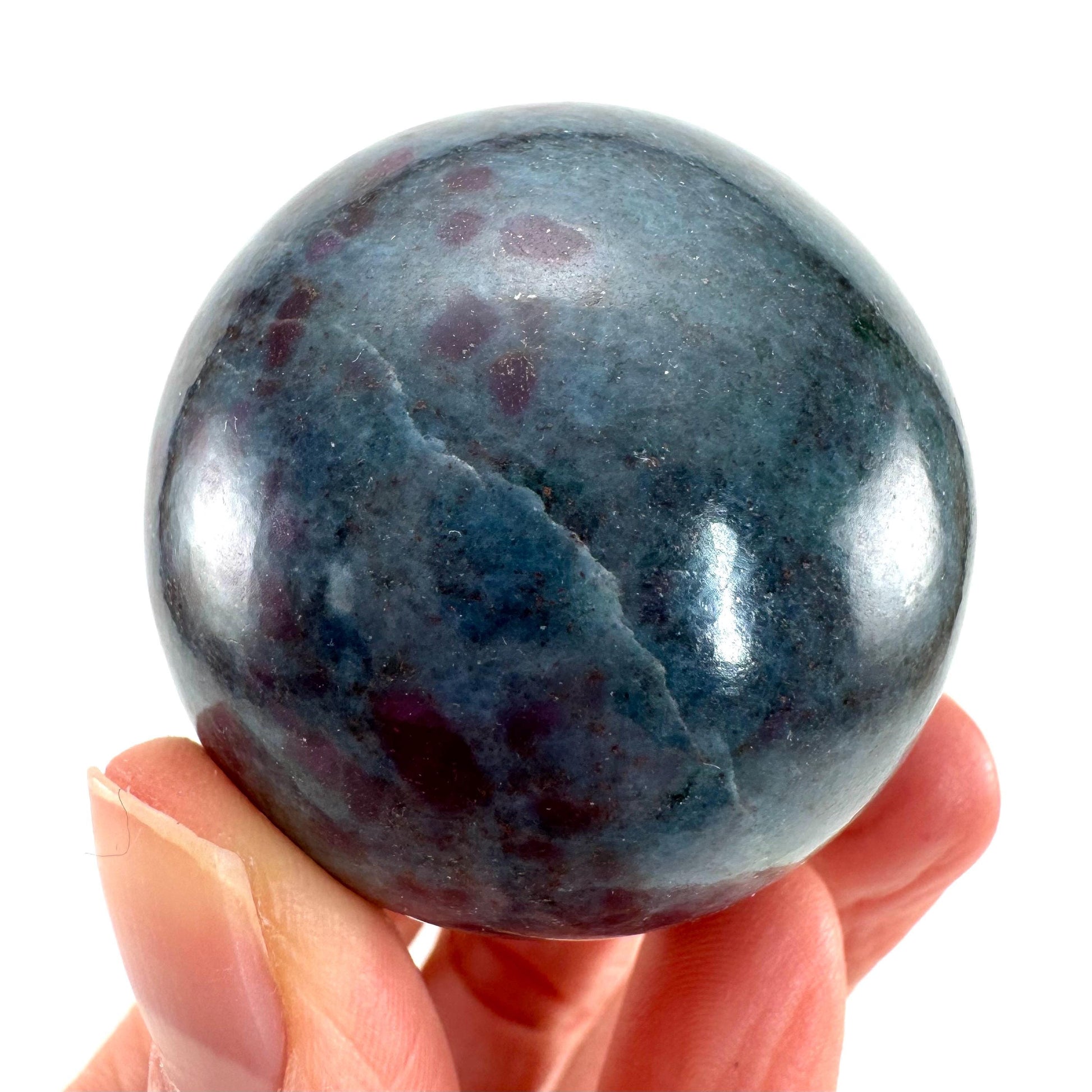 Ruby in Kyanite Sphere (UV Reactive) | Ruby Kyanite crystal ball, polished Kyanite, crystal ball, crystal sphere