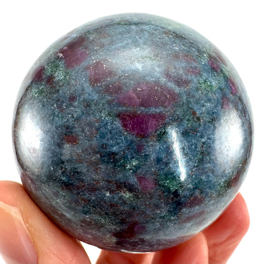 Ruby in Kyanite Sphere (UV Reactive) | Ruby Kyanite crystal ball, polished Kyanite, crystal ball, crystal sphere