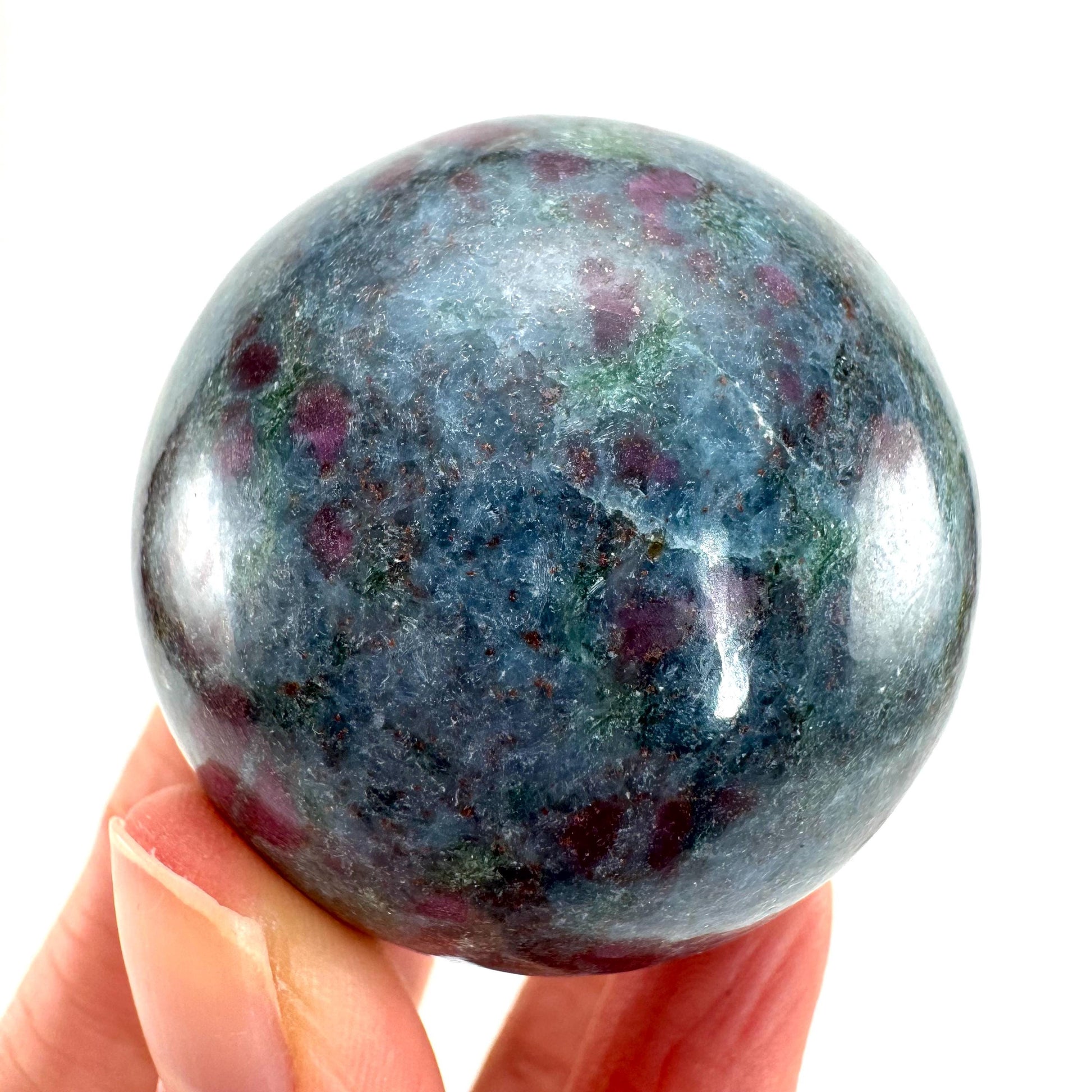 Ruby in Kyanite Sphere (UV Reactive) | Ruby Kyanite crystal ball, polished Kyanite, crystal ball, crystal sphere