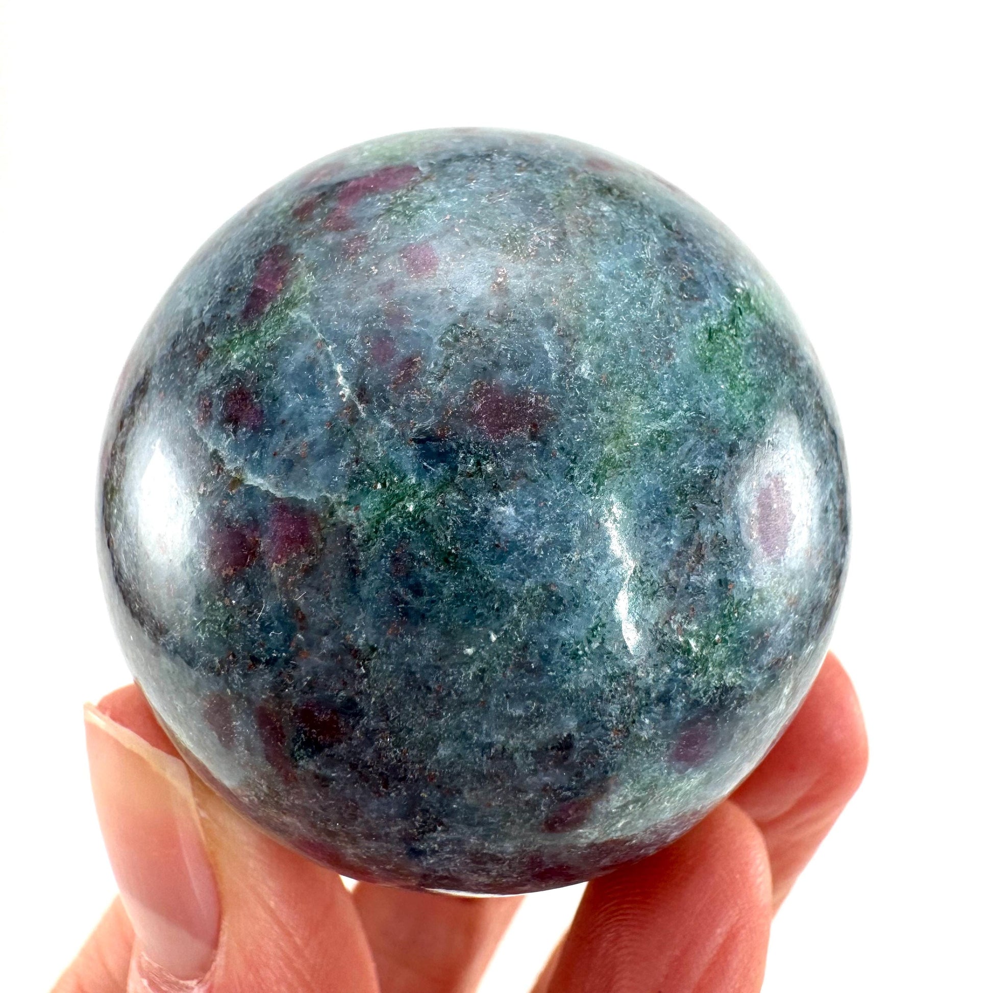 Ruby in Kyanite Sphere (UV Reactive) | Ruby Kyanite crystal ball, polished Kyanite, crystal ball, crystal sphere