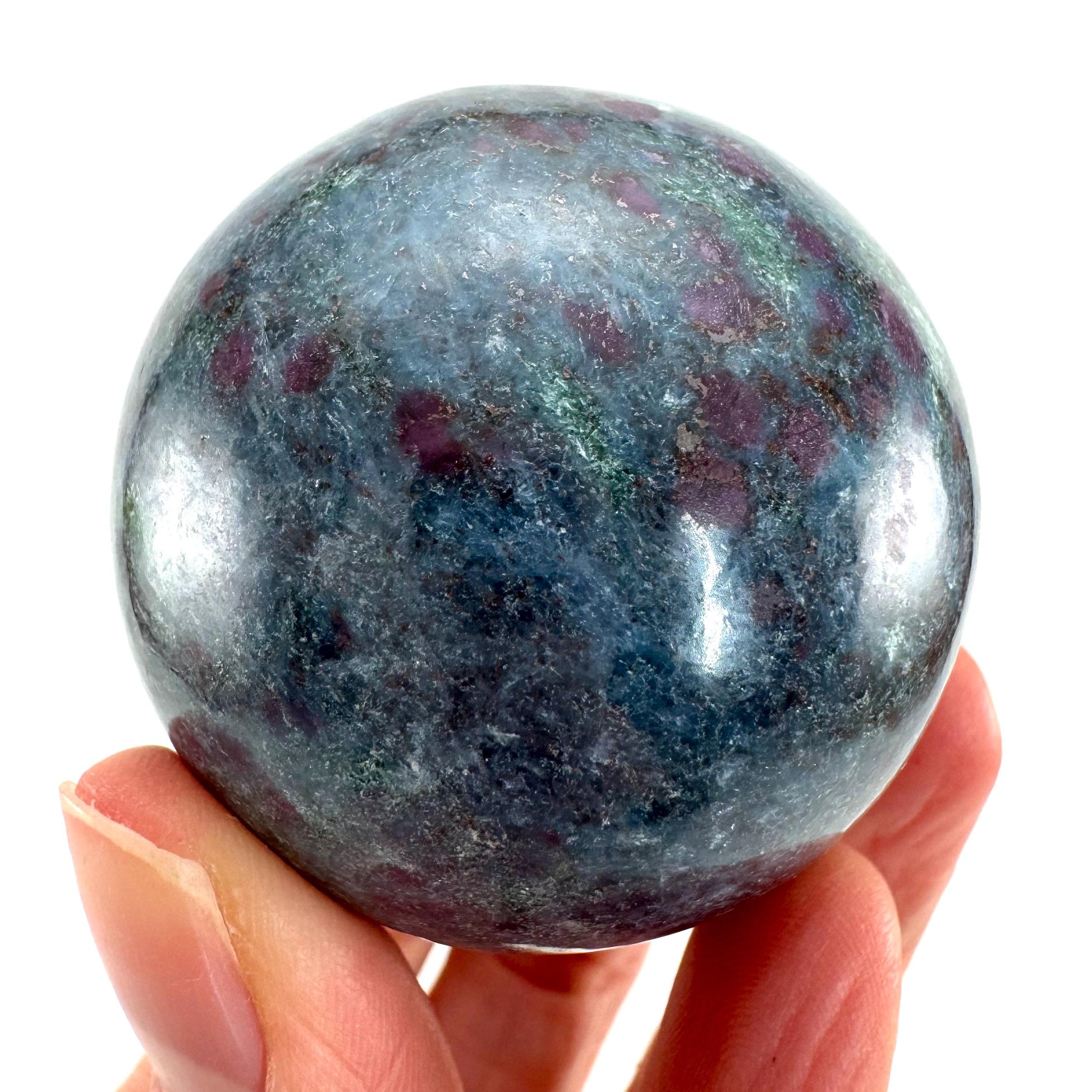 Ruby in Kyanite Sphere (UV Reactive) | Ruby Kyanite crystal ball, polished Kyanite, crystal ball, crystal sphere