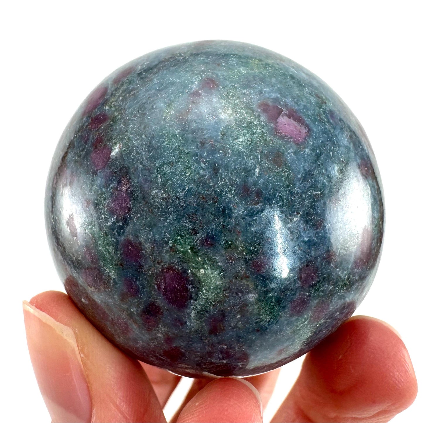 Ruby in Kyanite Sphere (UV Reactive) | Ruby Kyanite crystal ball, polished Kyanite, crystal ball, crystal sphere