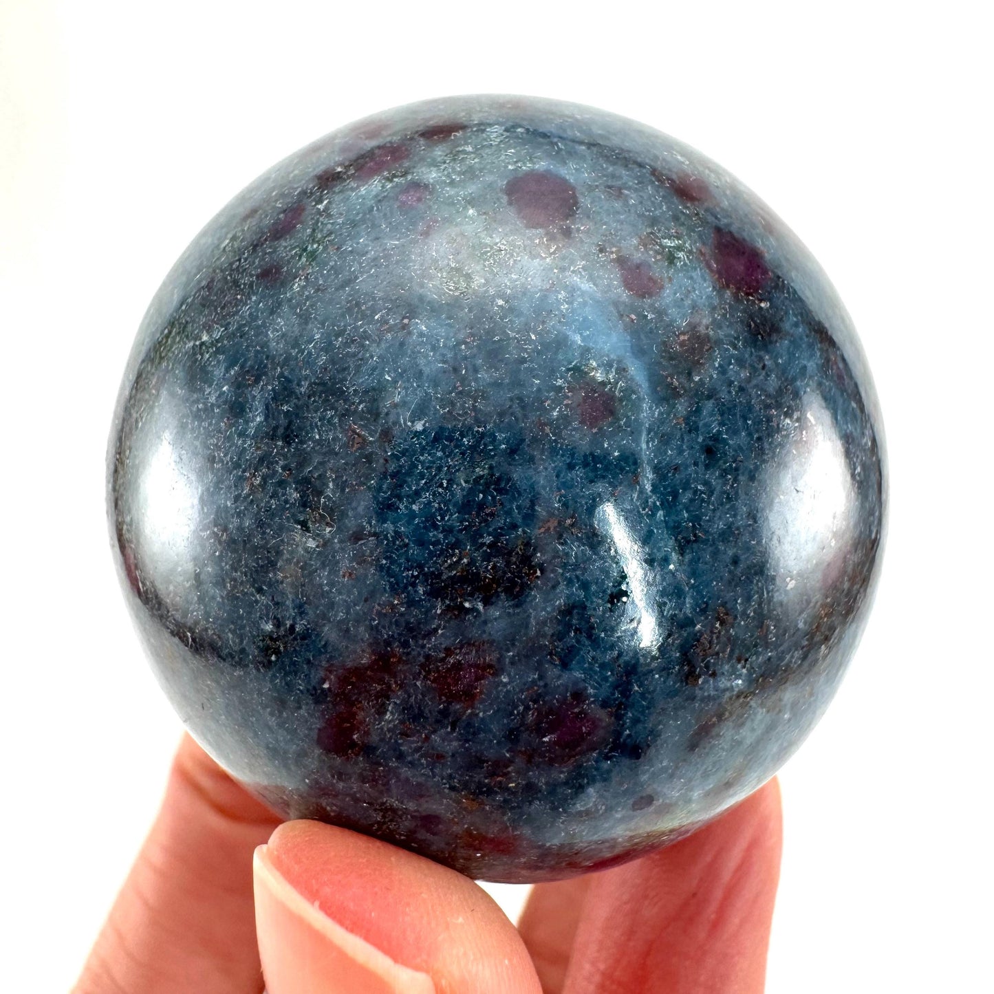 Ruby in Kyanite Sphere (UV Reactive) | Ruby Kyanite crystal ball, polished Kyanite, crystal ball, crystal sphere