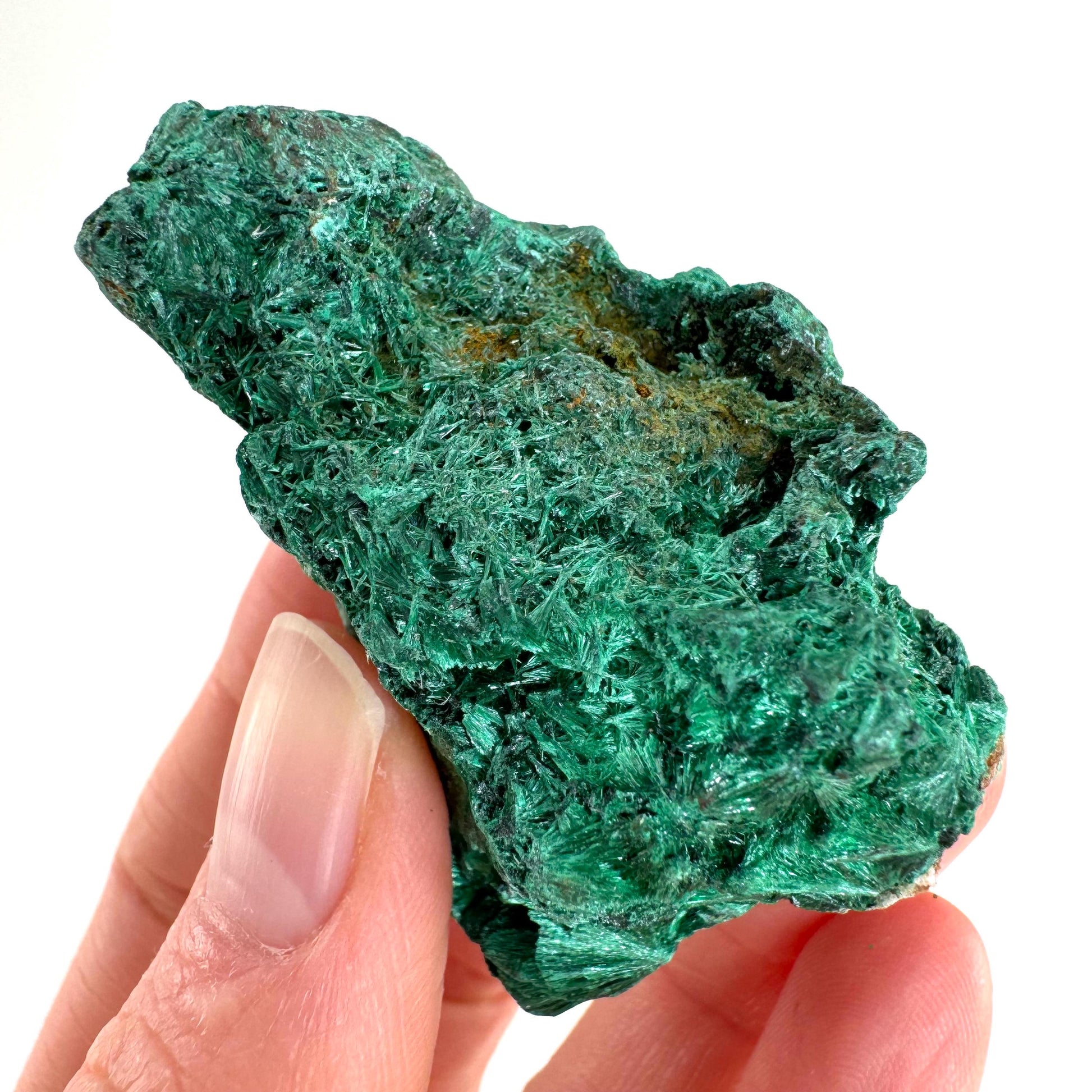 Fibrous Velvet Malachite Specimen (Congo), natural malachite, velvet malachite, malachite crystal