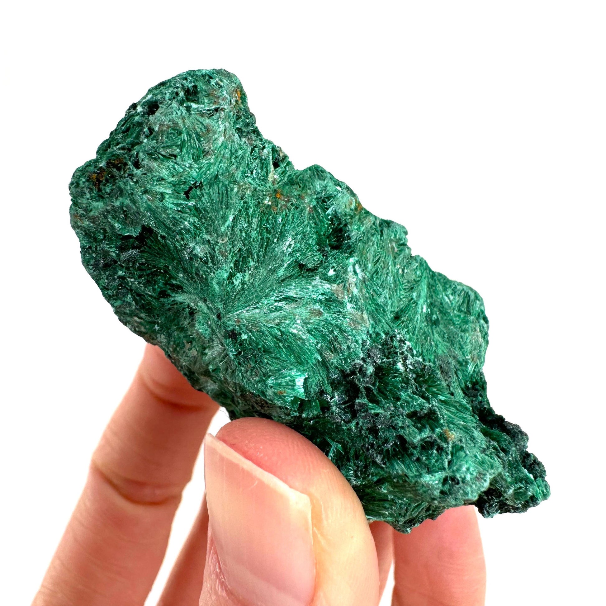 Fibrous Velvet Malachite Specimen (Congo), natural malachite, velvet malachite, malachite crystal