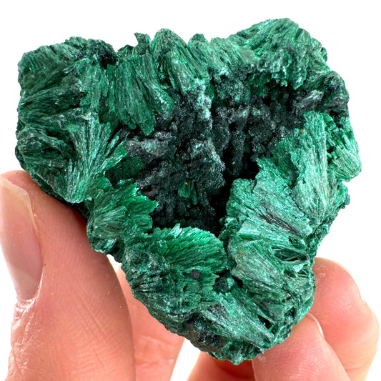 Fibrous Velvet Malachite Specimen (Congo), natural malachite, velvet malachite, malachite crystal