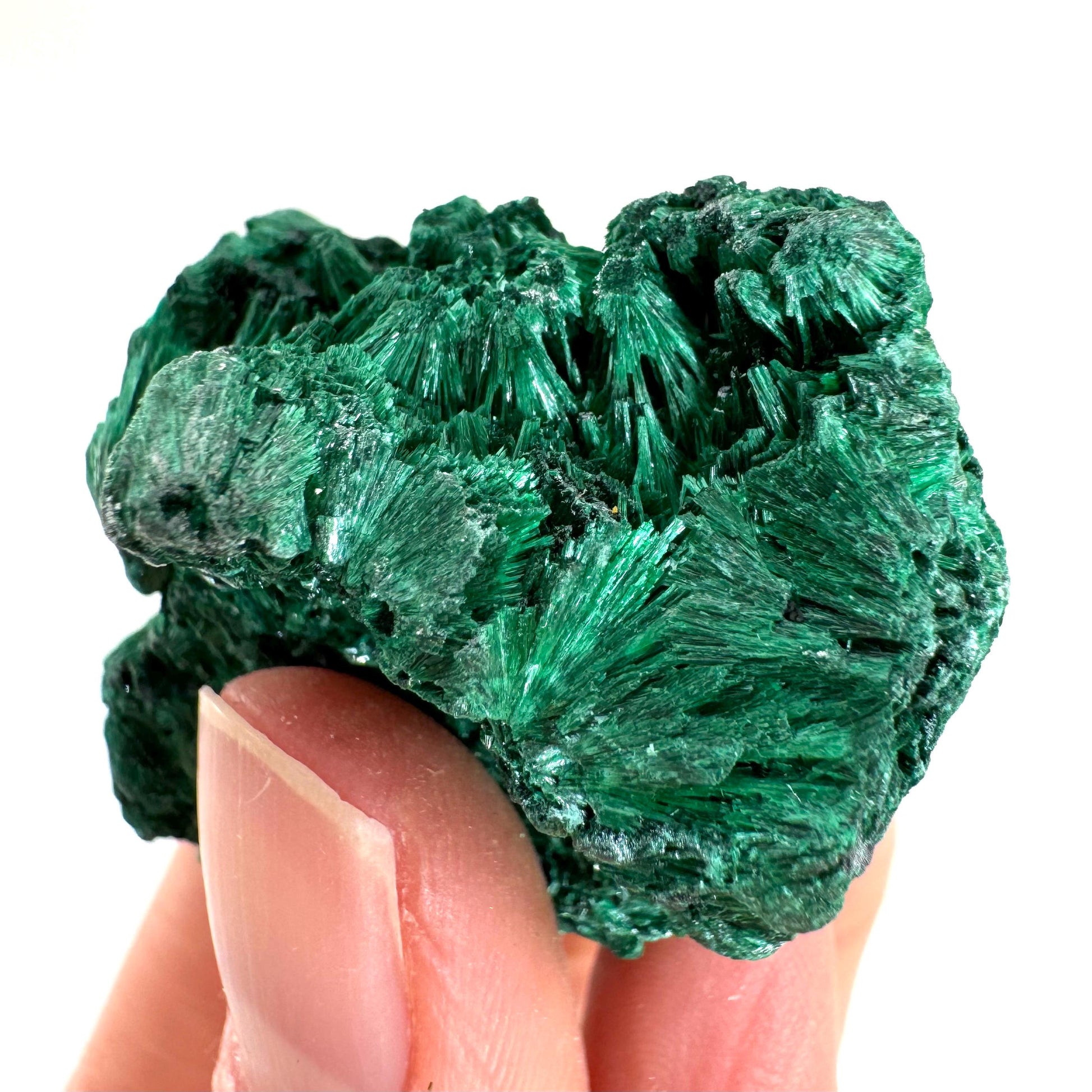 Fibrous Velvet Malachite Specimen (Congo), natural malachite, velvet malachite, malachite crystal