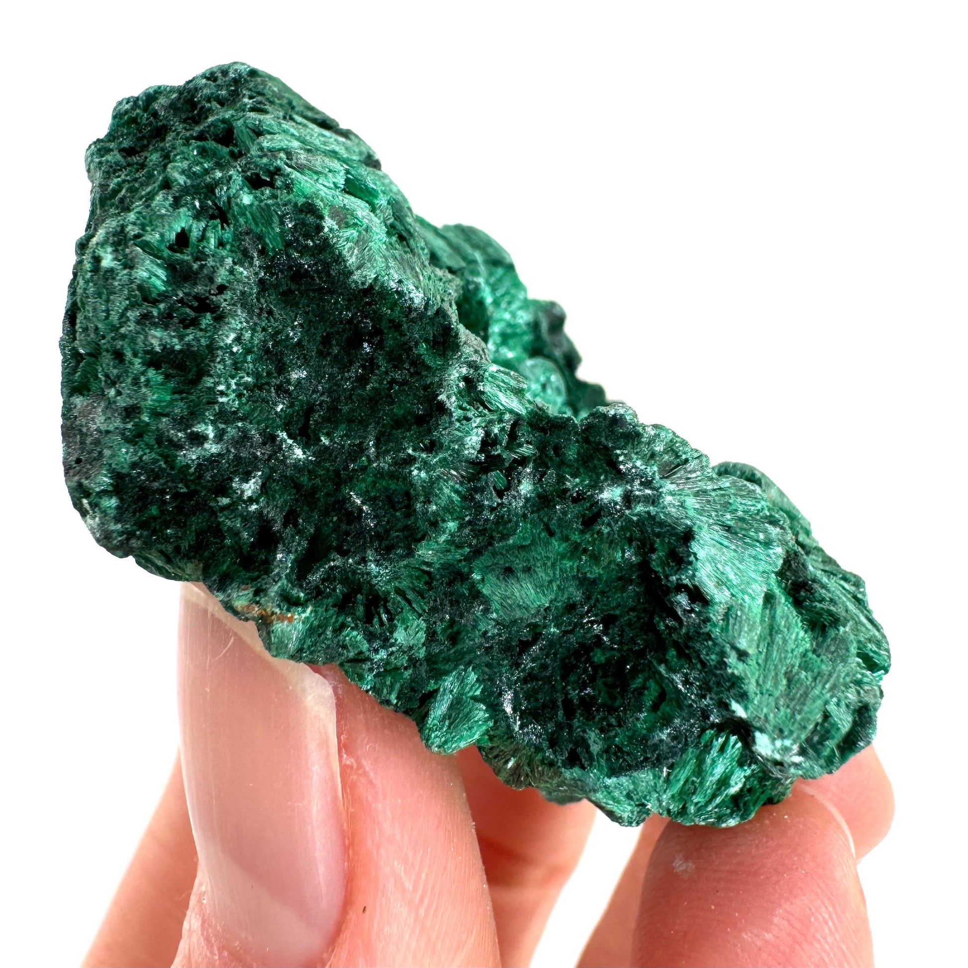 Fibrous Velvet Malachite Specimen (Congo), natural malachite, velvet malachite, malachite crystal