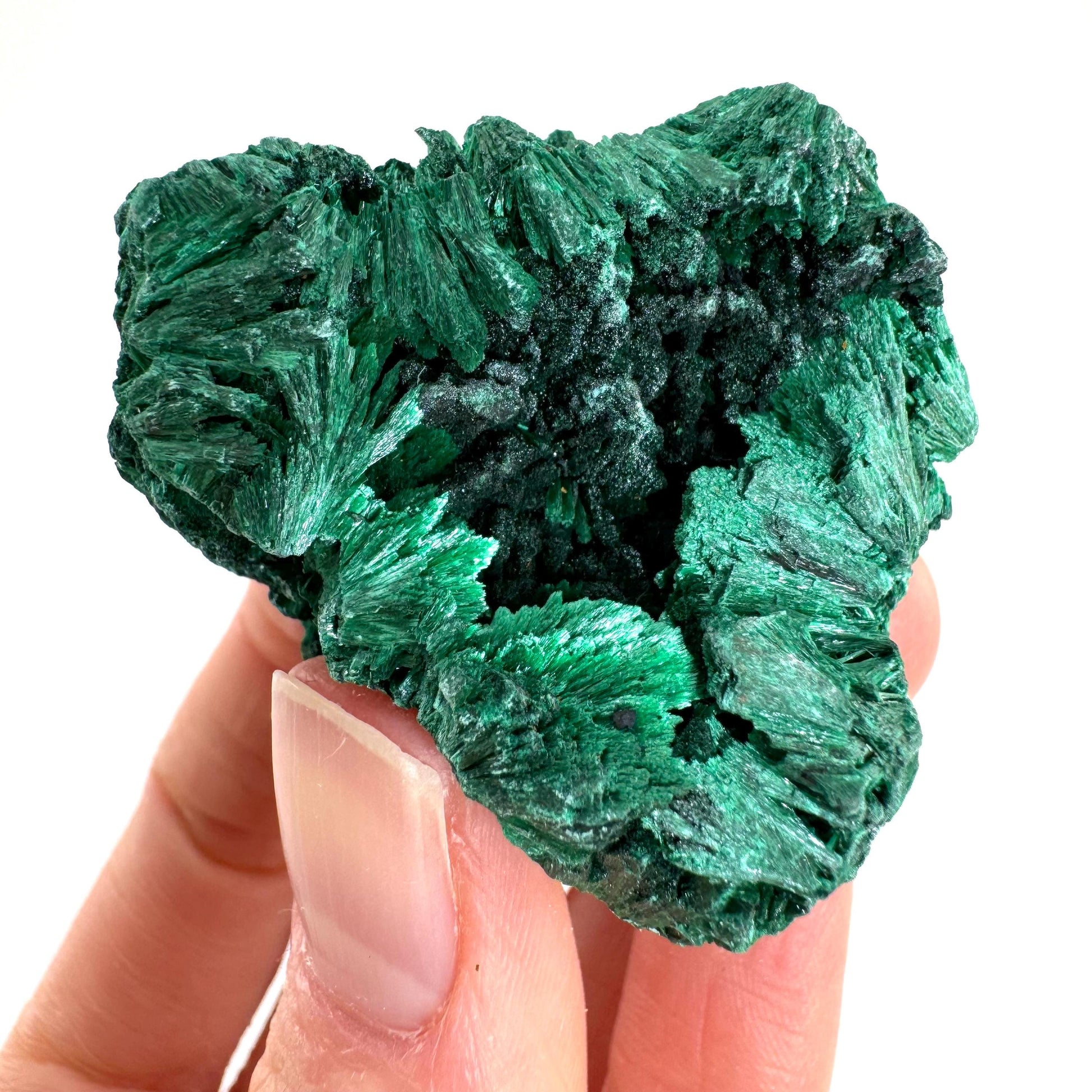 Fibrous Velvet Malachite Specimen (Congo), natural malachite, velvet malachite, malachite crystal