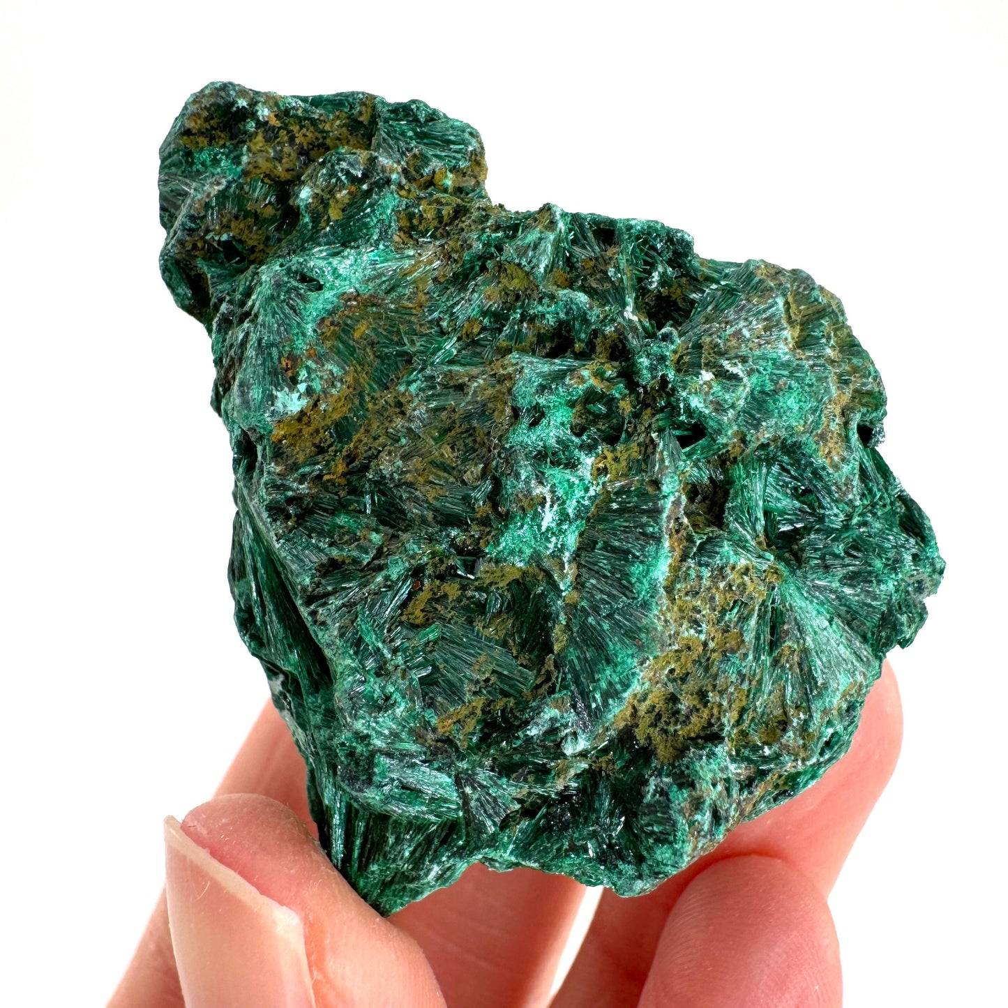 Fibrous Velvet Malachite Specimen (Congo), natural malachite, velvet malachite, malachite crystal