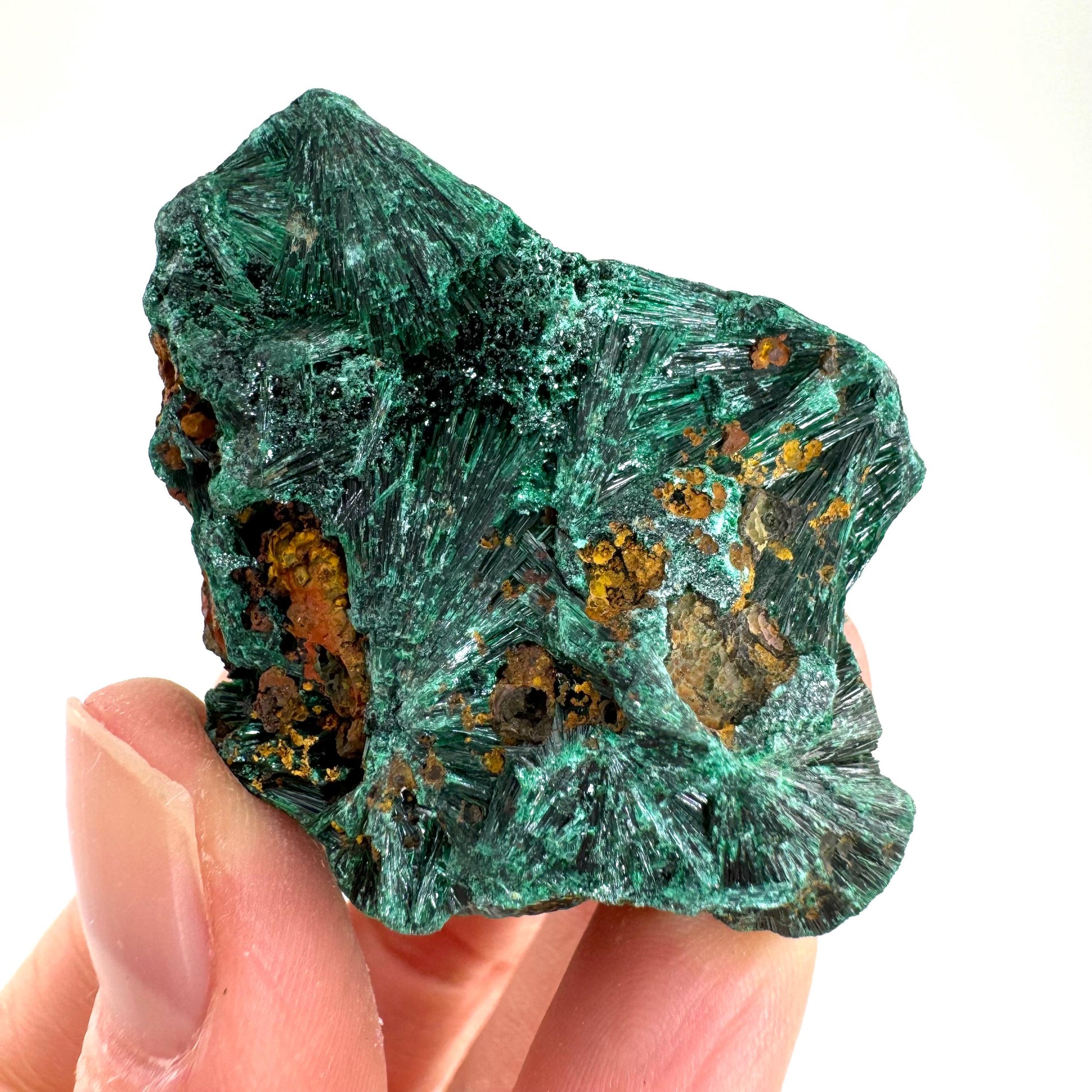Fibrous Velvet Malachite Specimen (Congo), natural malachite, velvet malachite, malachite crystal