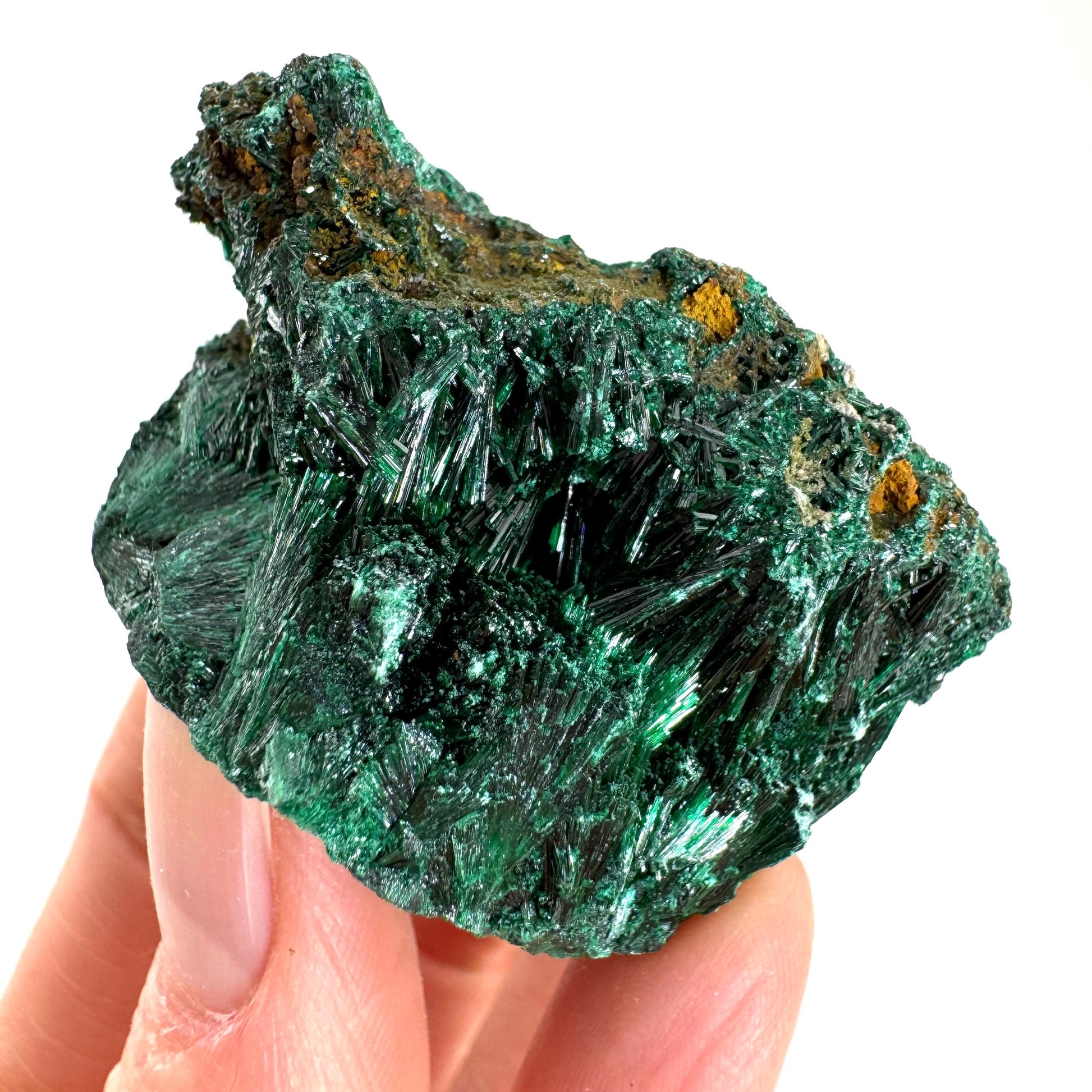 Fibrous Velvet Malachite Specimen (Congo), natural malachite, velvet malachite, malachite crystal