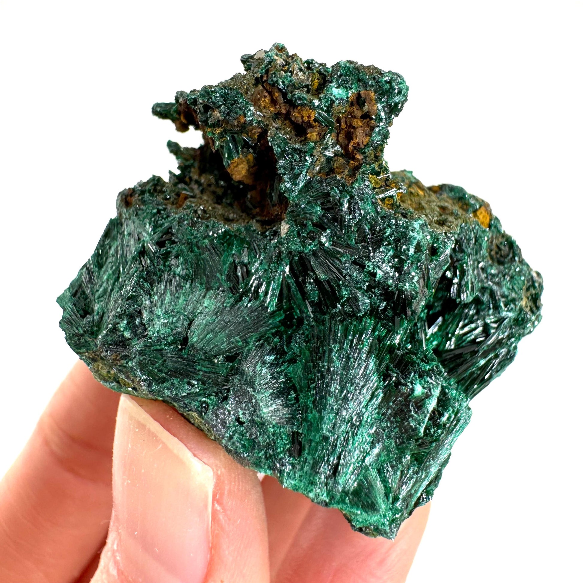 Fibrous Velvet Malachite Specimen (Congo), natural malachite, velvet malachite, malachite crystal