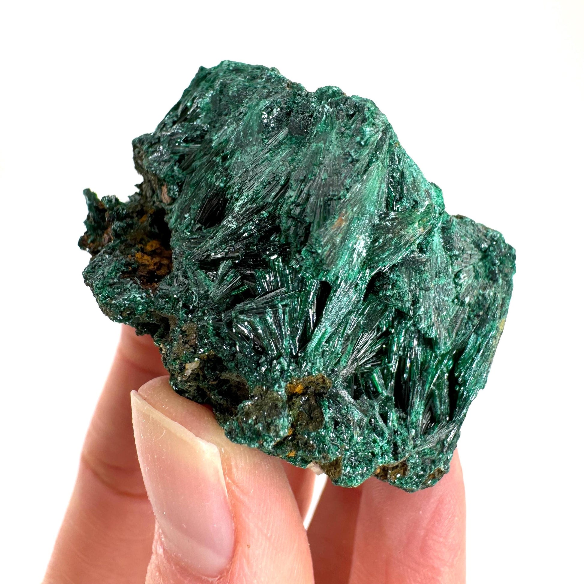 Fibrous Velvet Malachite Specimen (Congo), natural malachite, velvet malachite, malachite crystal