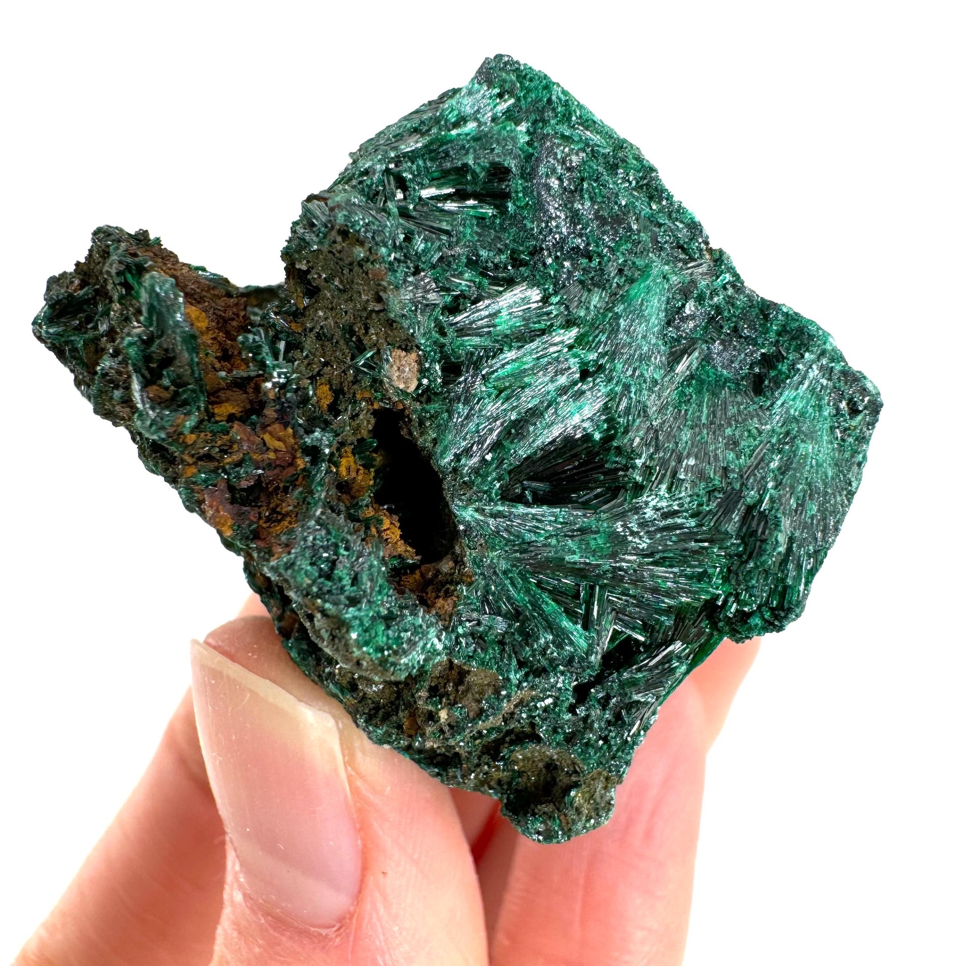 Fibrous Velvet Malachite Specimen (Congo), natural malachite, velvet malachite, malachite crystal