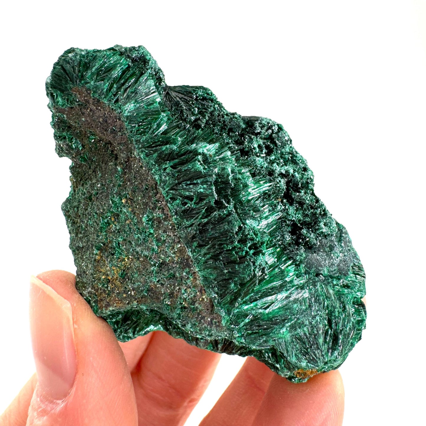 Fibrous Velvet Malachite Specimen (Congo), natural malachite, velvet malachite, malachite crystal