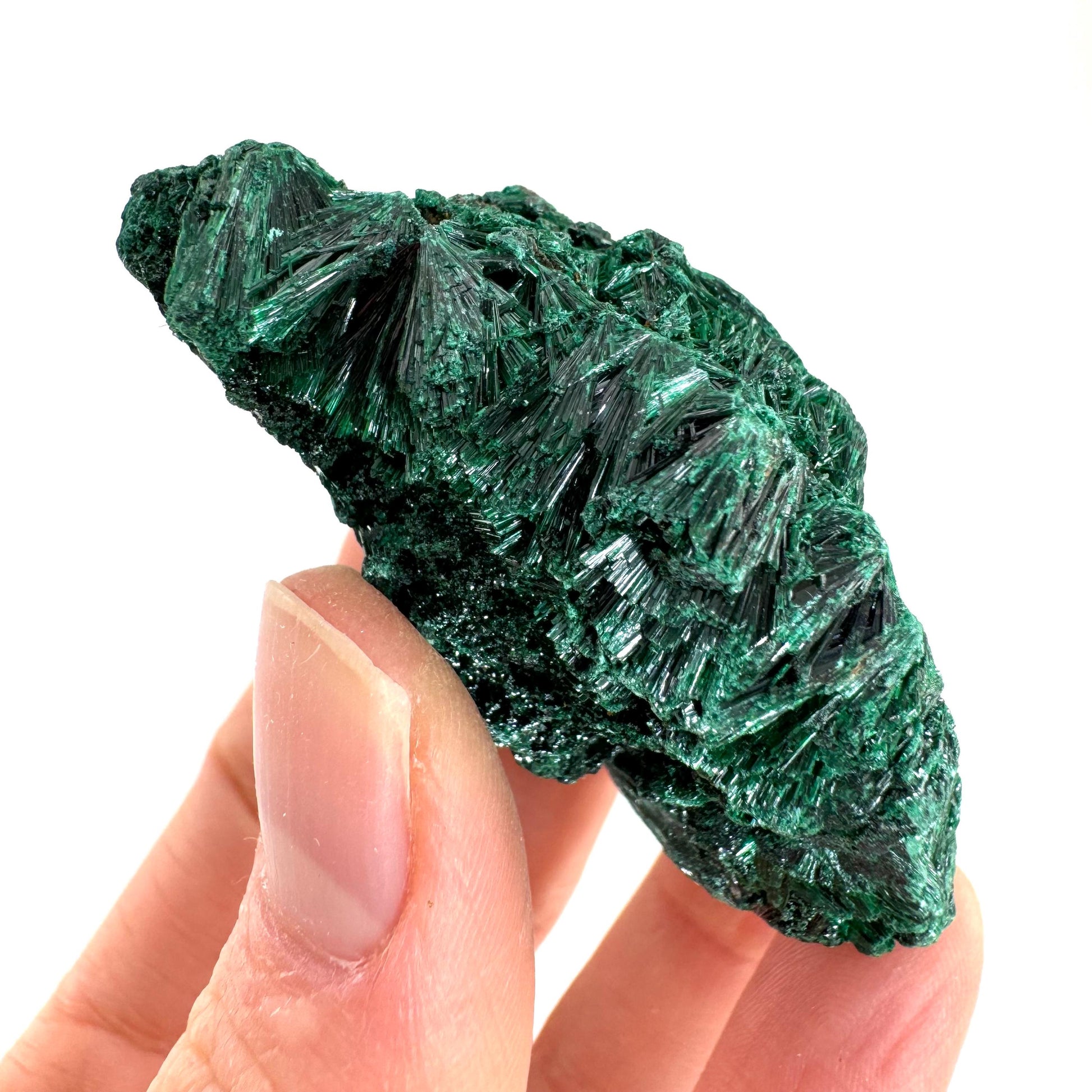 Fibrous Velvet Malachite Specimen (Congo), natural malachite, velvet malachite, malachite crystal