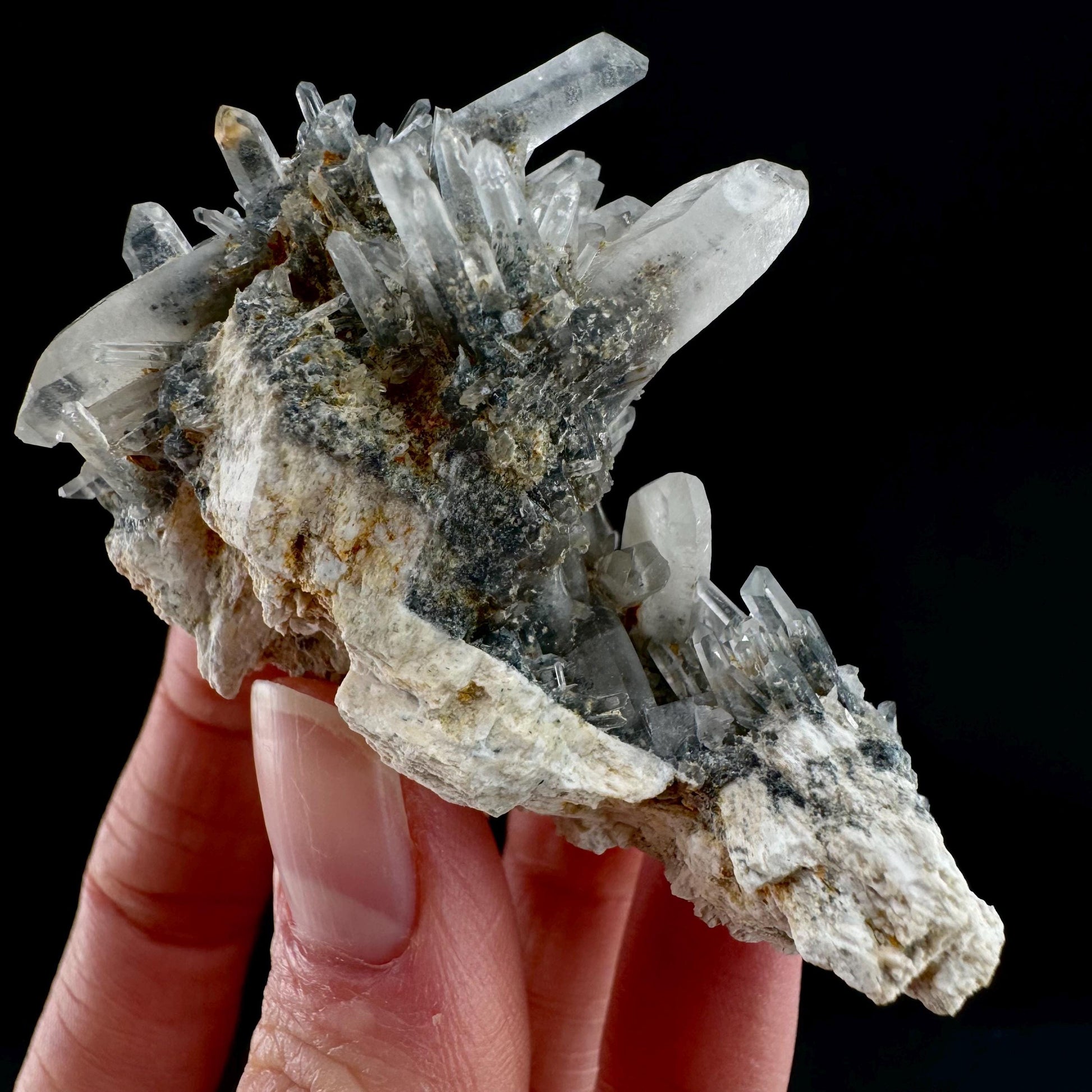 Lattice Quartz with Feldspar (Namibia) | gitter quartz, smoky quartz crystal
