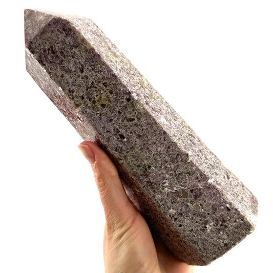 XL Polished lepidolite point, lepidolite wand, lepidolite crystal, crystal point