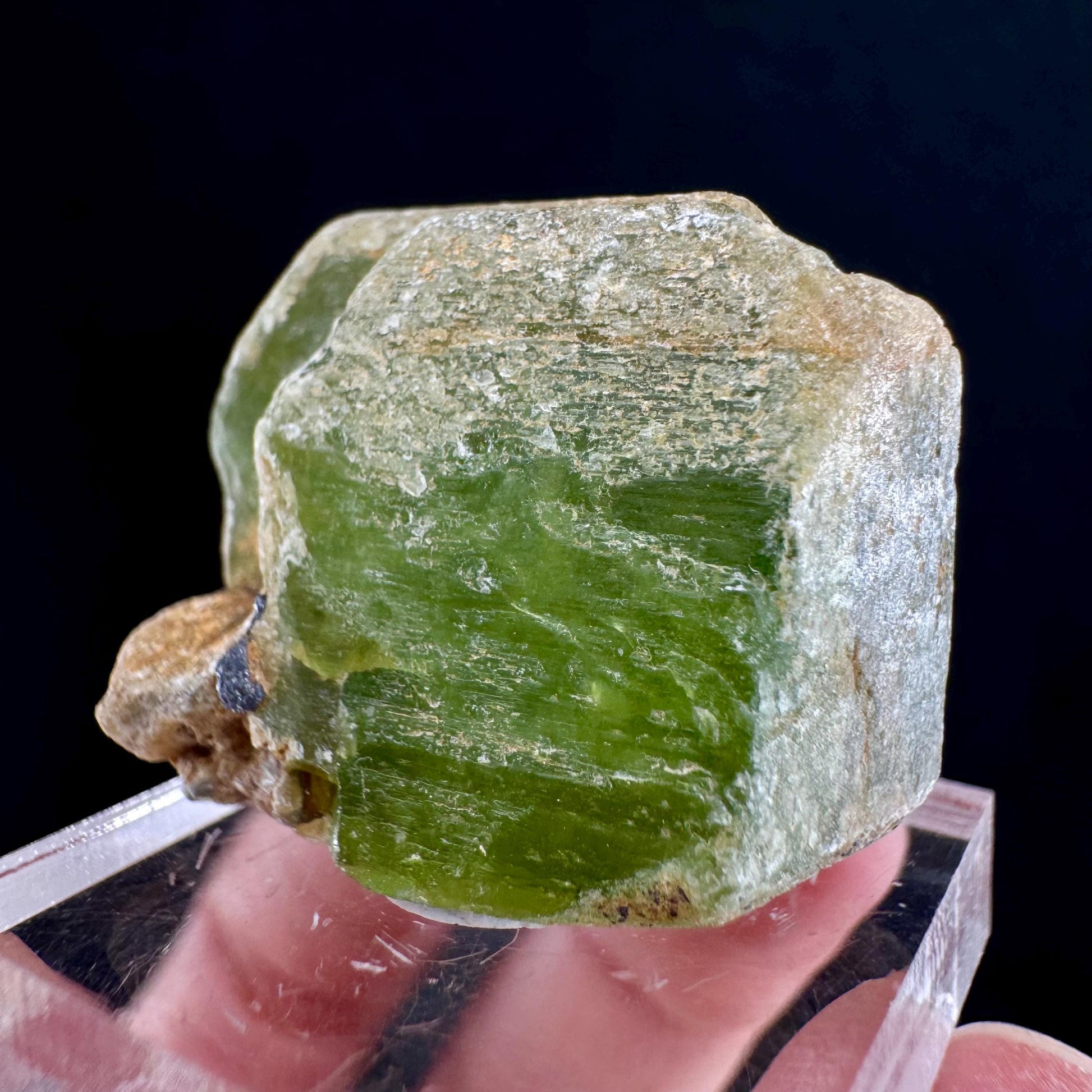 Naturally terminated peridot crystal (Pakistan) | raw peridot, natural peridot, peridot crystal, peridot point