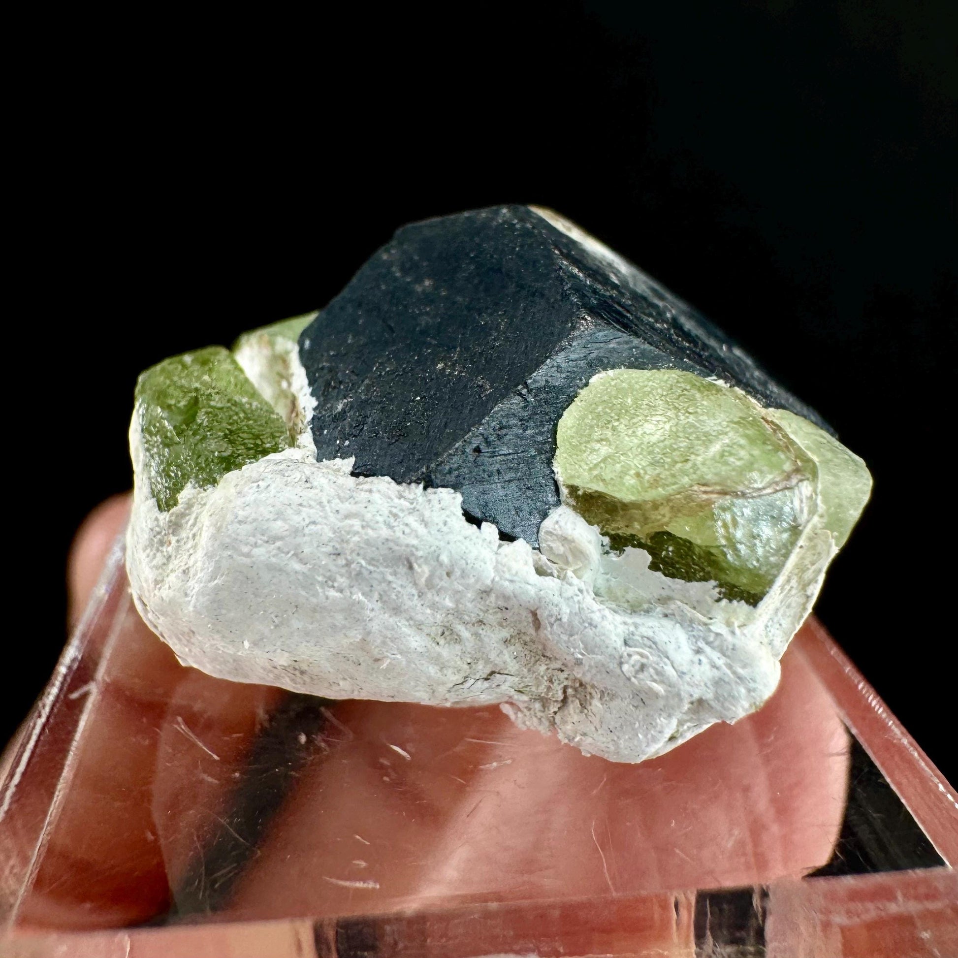 Naturally terminated peridot w/ Magnetite (Pakistan) | raw peridot, natural peridot, peridot crystal, peridot point