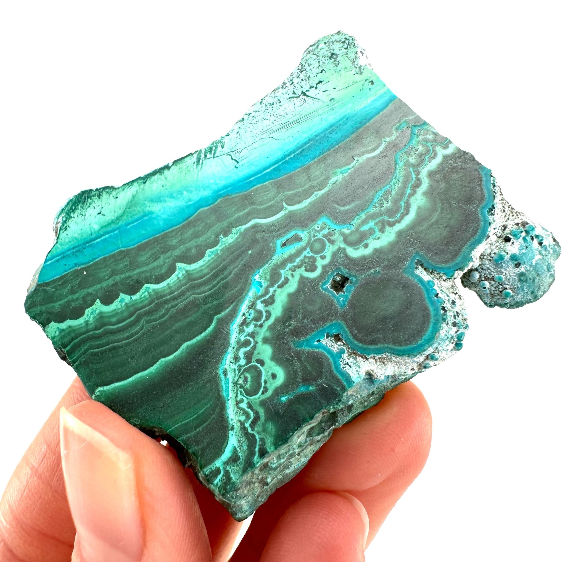Malachite & Chrysocolla Slice (Congo), natural malachite, malachite slice, malachite slab, malacolla slice, polished malachite