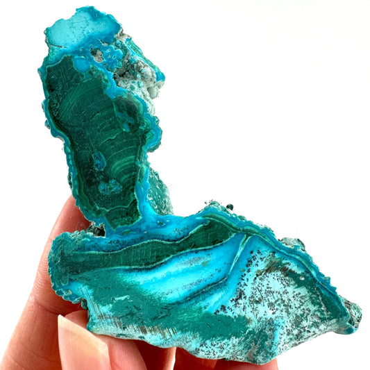 Malachite & Chrysocolla Slice (Congo), natural malachite, malachite slice, malachite slab, malacolla slice, polished malachite