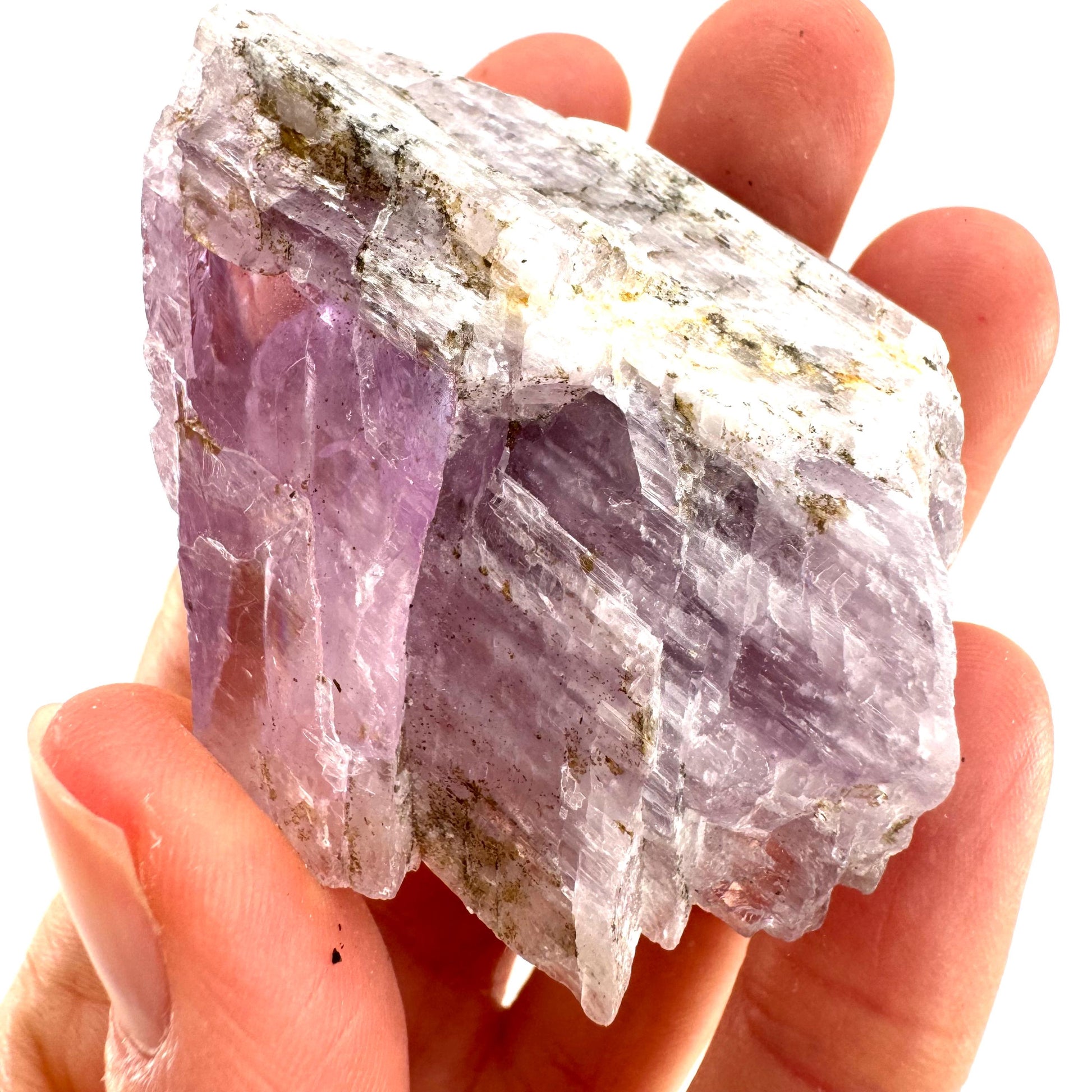 Lavender Kunzite (Pakistan), pink kunzite, spodumene, kunzite crystal, raw kunzite, mineral specimen