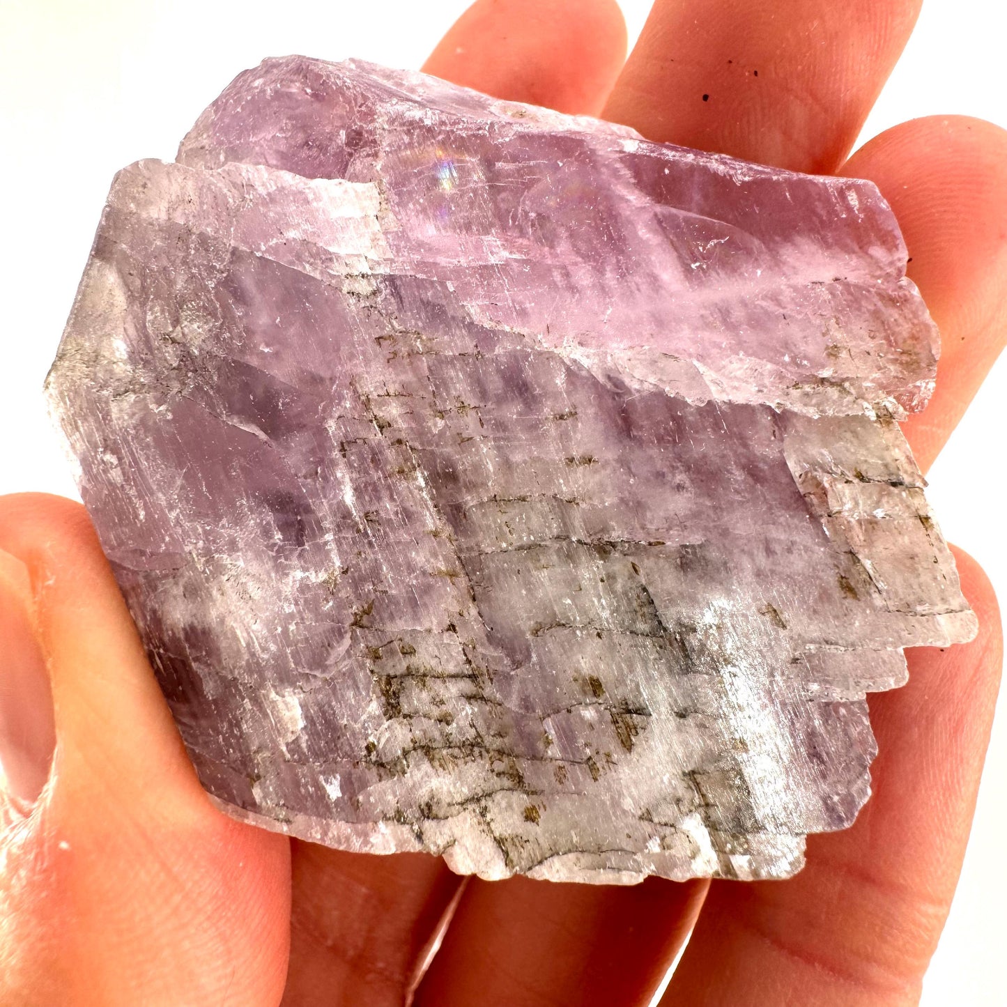 Lavender Kunzite (Pakistan), pink kunzite, spodumene, kunzite crystal, raw kunzite, mineral specimen