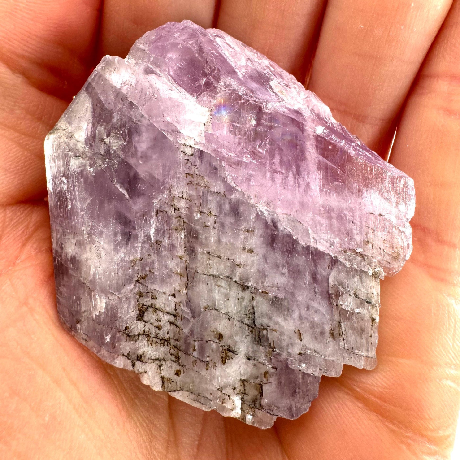 Lavender Kunzite (Pakistan), pink kunzite, spodumene, kunzite crystal, raw kunzite, mineral specimen