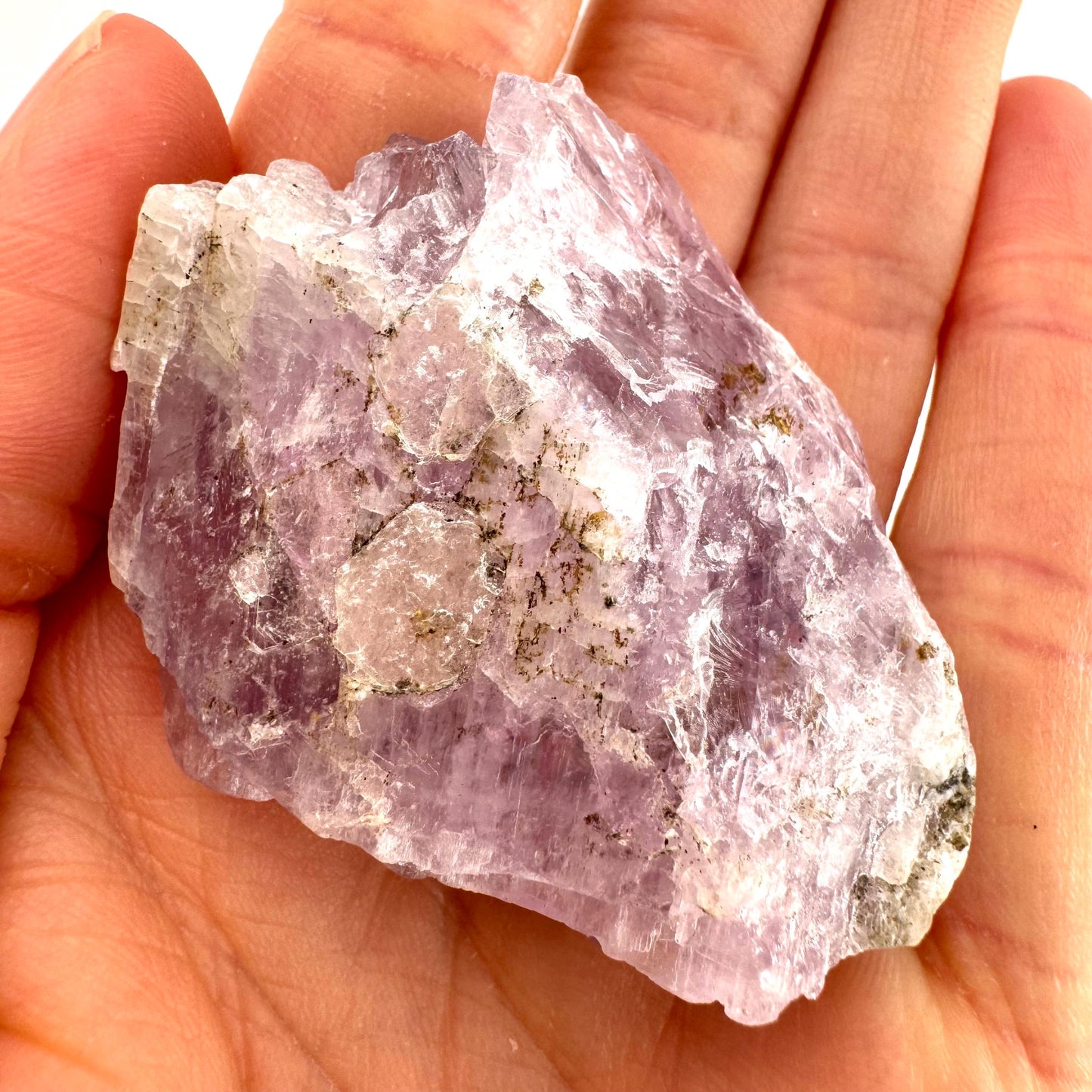 Lavender Kunzite (Pakistan), pink kunzite, spodumene, kunzite crystal, raw kunzite, mineral specimen