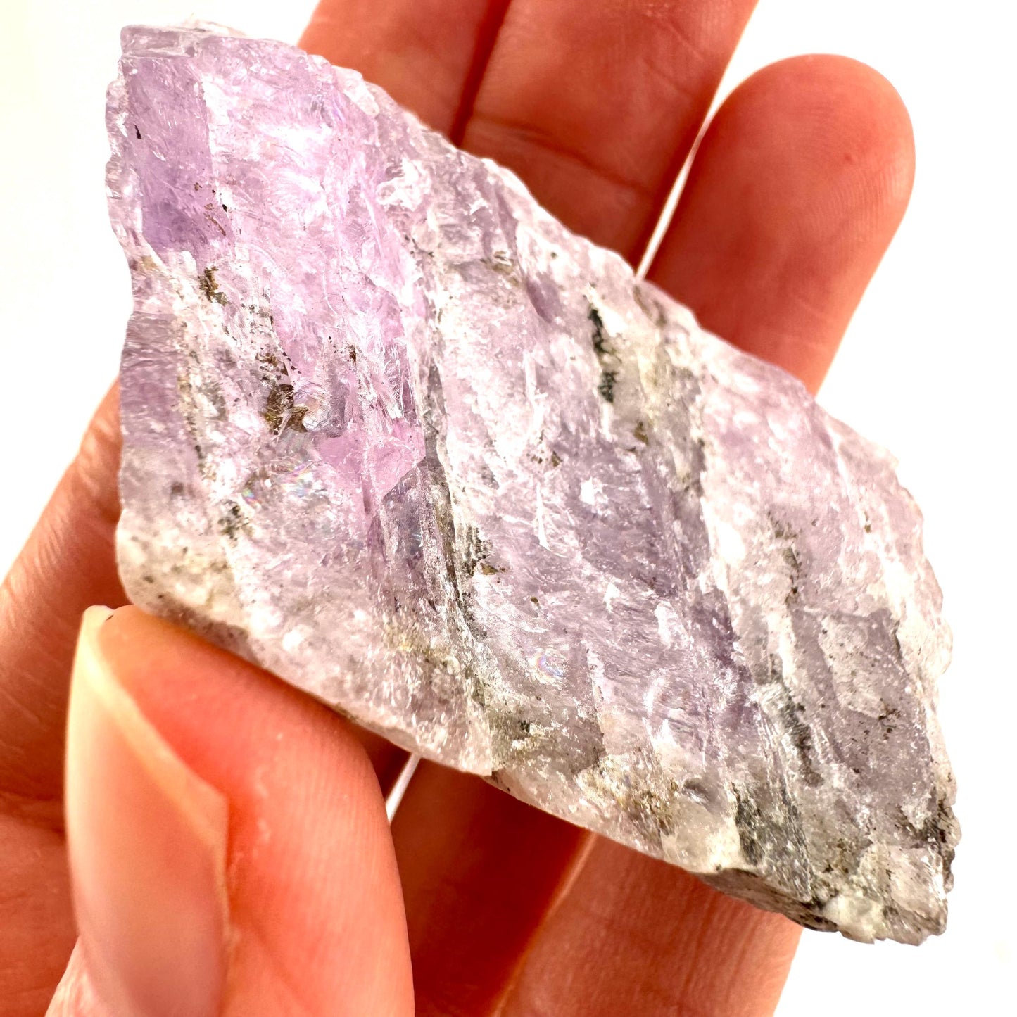 Lavender Kunzite (Pakistan), pink kunzite, spodumene, kunzite crystal, raw kunzite, mineral specimen