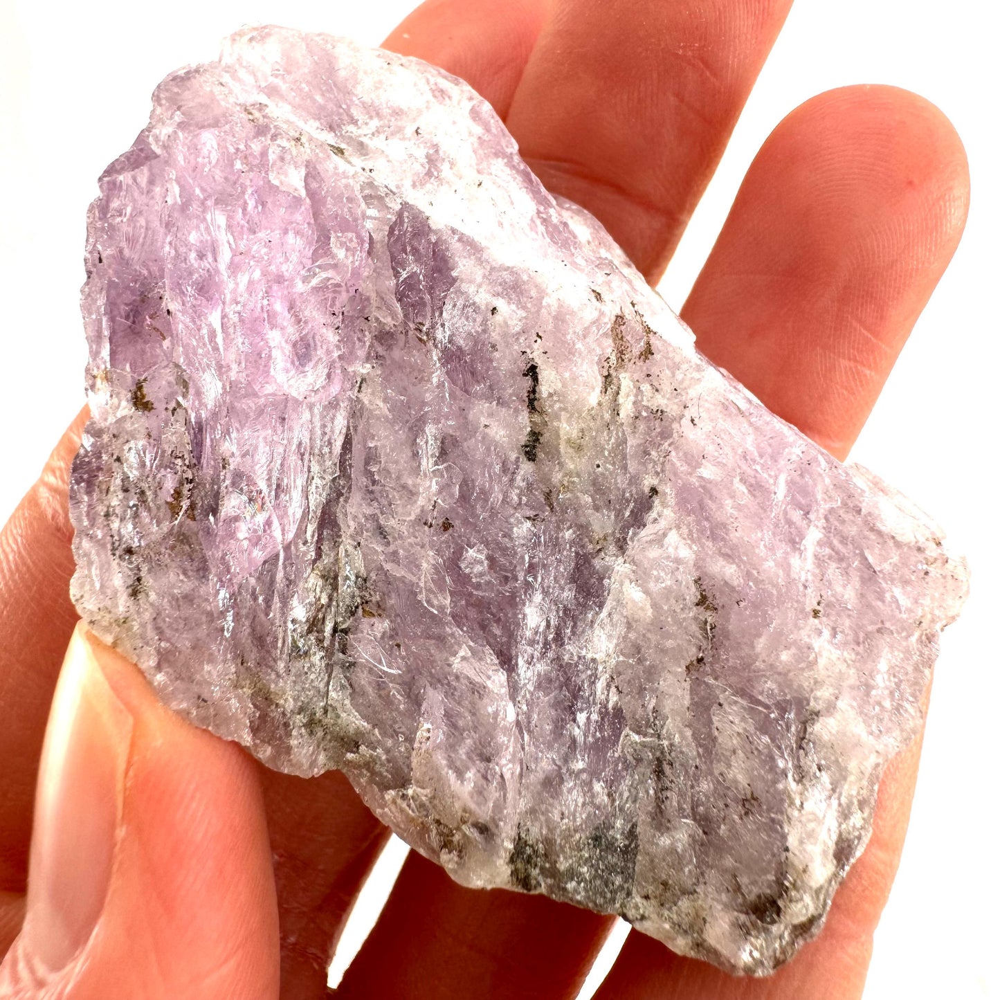 Lavender Kunzite (Pakistan), pink kunzite, spodumene, kunzite crystal, raw kunzite, mineral specimen
