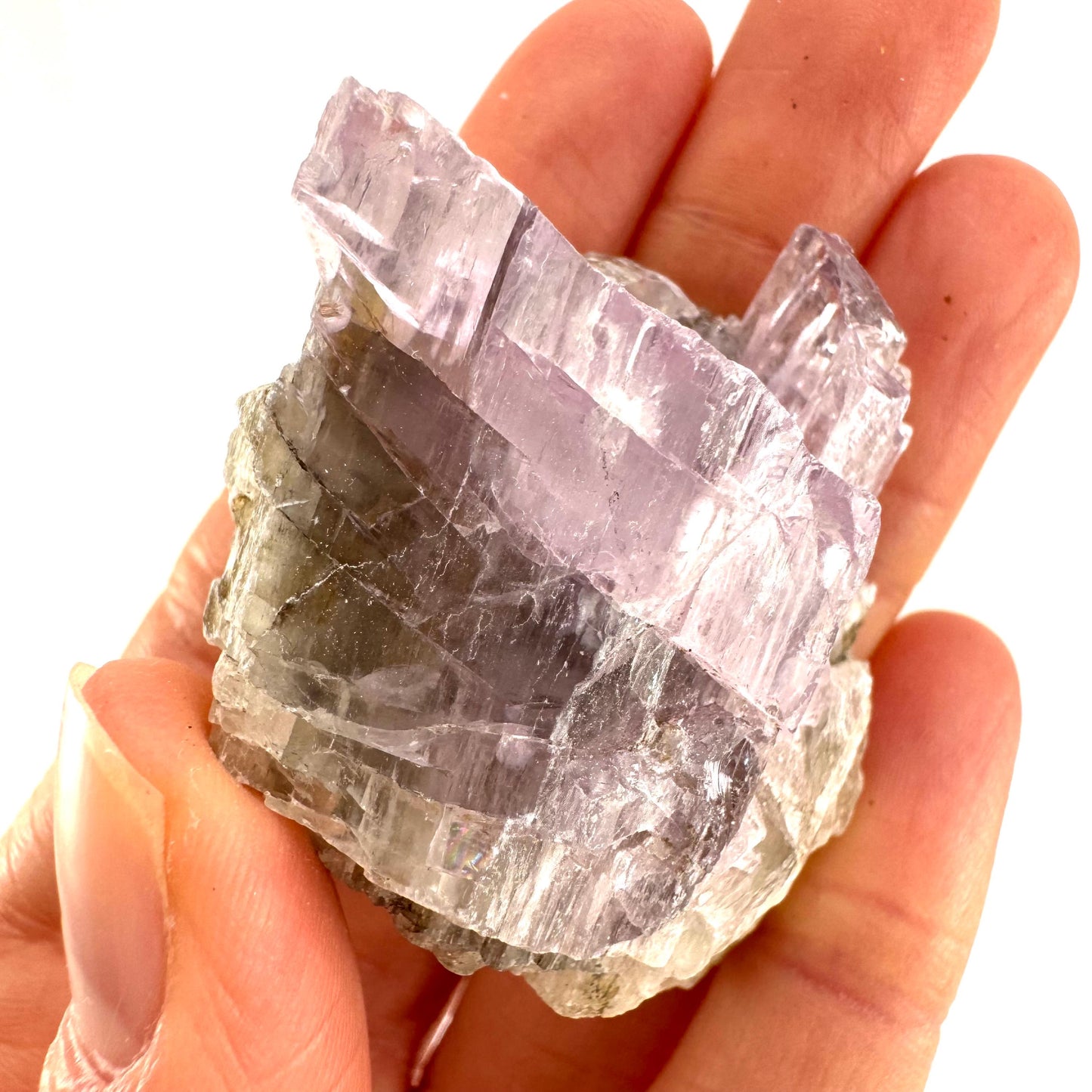 Lavender Kunzite (Pakistan), pink kunzite, spodumene, kunzite crystal, raw kunzite, mineral specimen