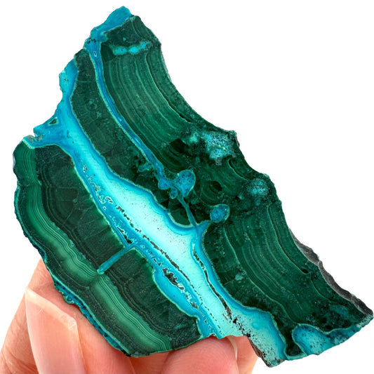 Malachite & Chrysocolla Slice (Congo), natural malachite, malachite slice, malachite slab, malacolla slice, polished malachite