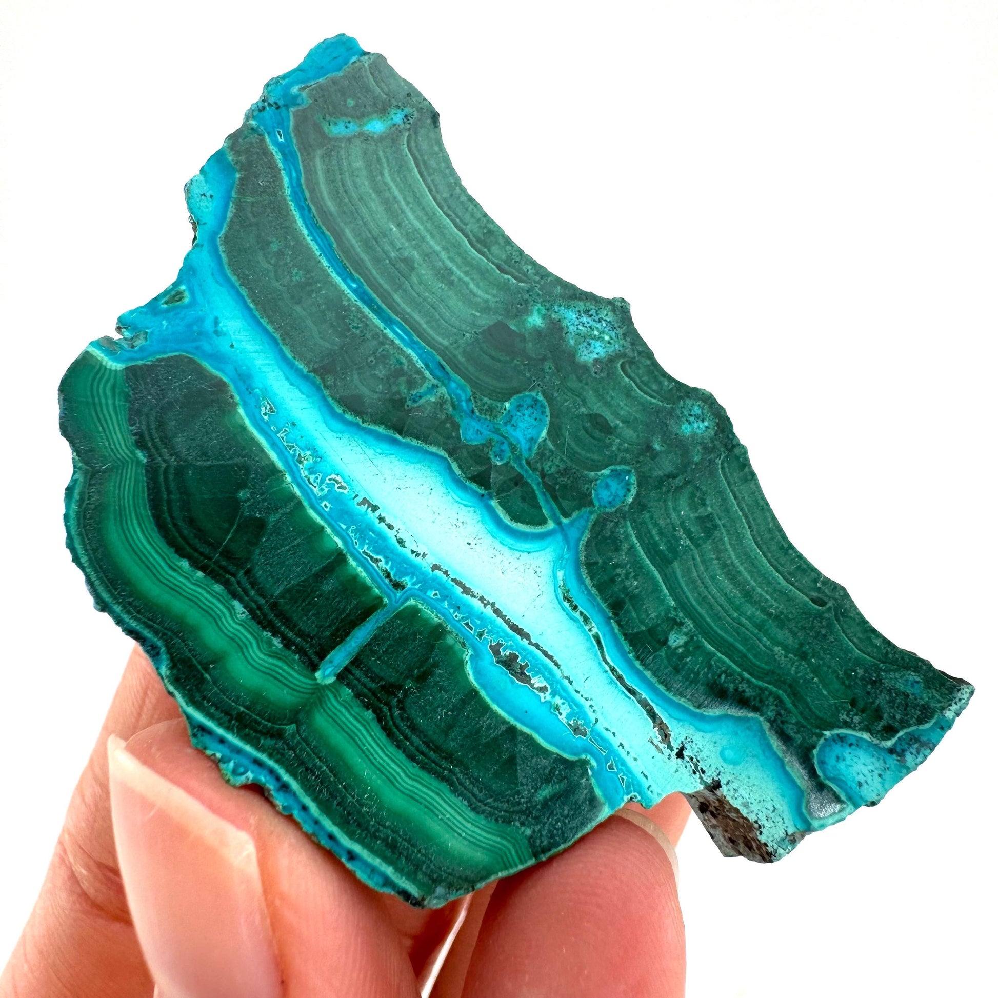 Malachite & Chrysocolla Slice (Congo), natural malachite, malachite slice, malachite slab, malacolla slice, polished malachite