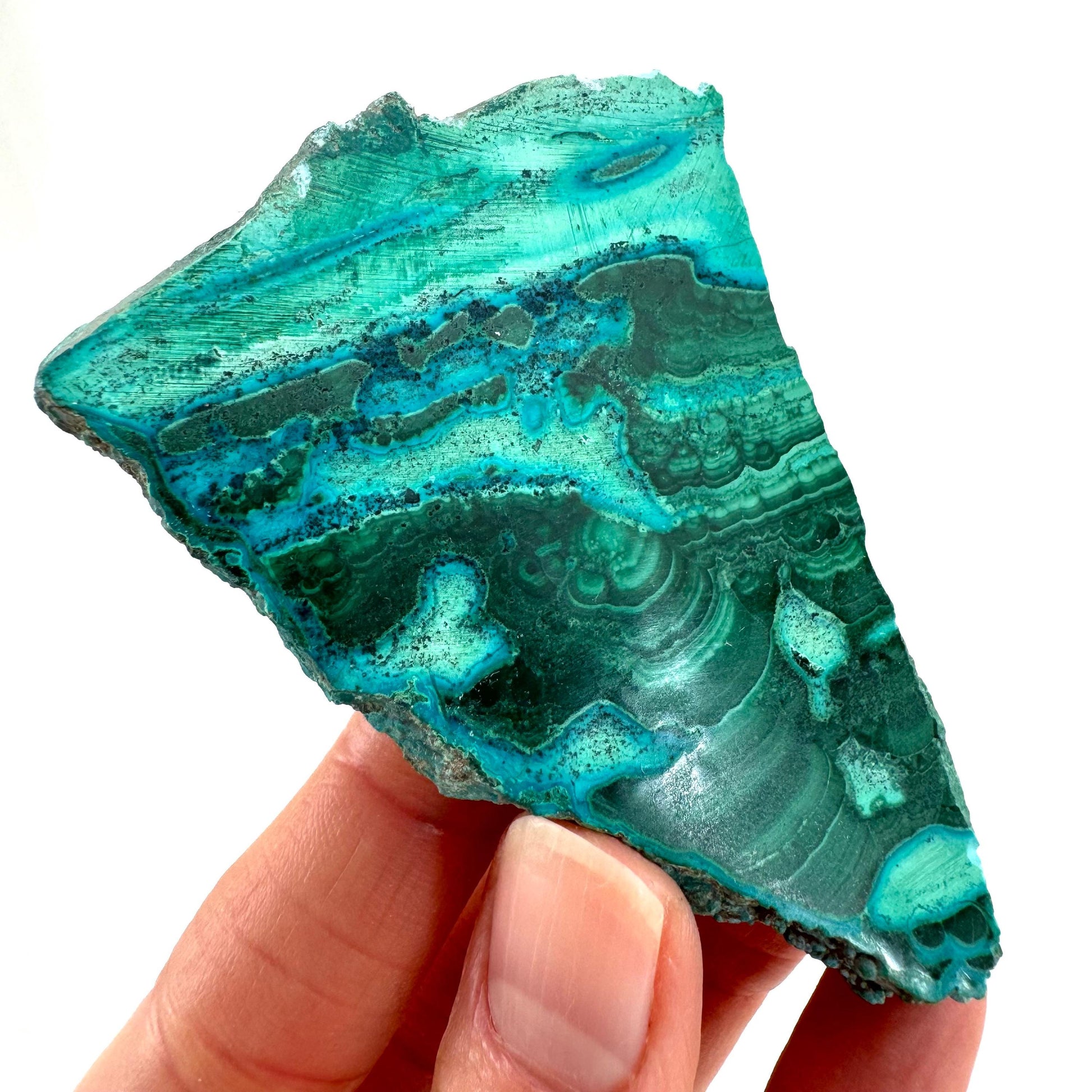 Malachite & Chrysocolla Slice (Congo), natural malachite, malachite slice, malachite slab, malacolla slice, polished malachite