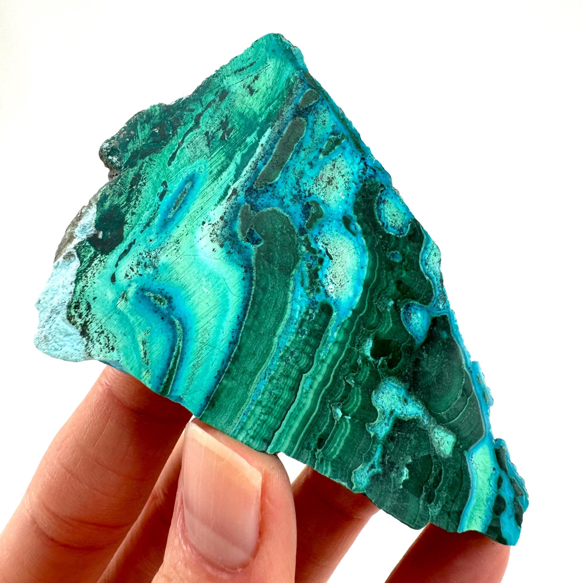 Malachite & Chrysocolla Slice (Congo), natural malachite, malachite slice, malachite slab, malacolla slice, polished malachite