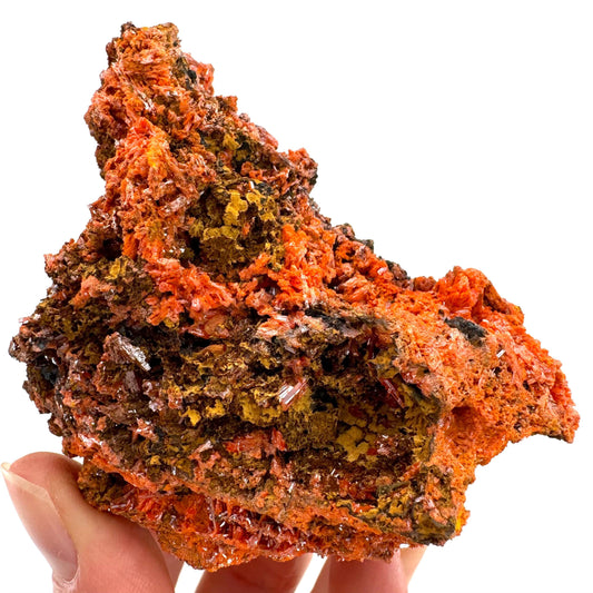 Crocoite Specimen (Australia), raw crocoite, crocoite crystal, orange crocoite, mineral specimen, rare minerals