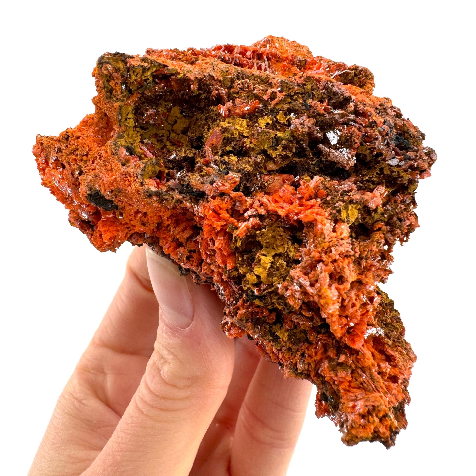 Crocoite Specimen (Australia), raw crocoite, crocoite crystal, orange crocoite, mineral specimen, rare minerals