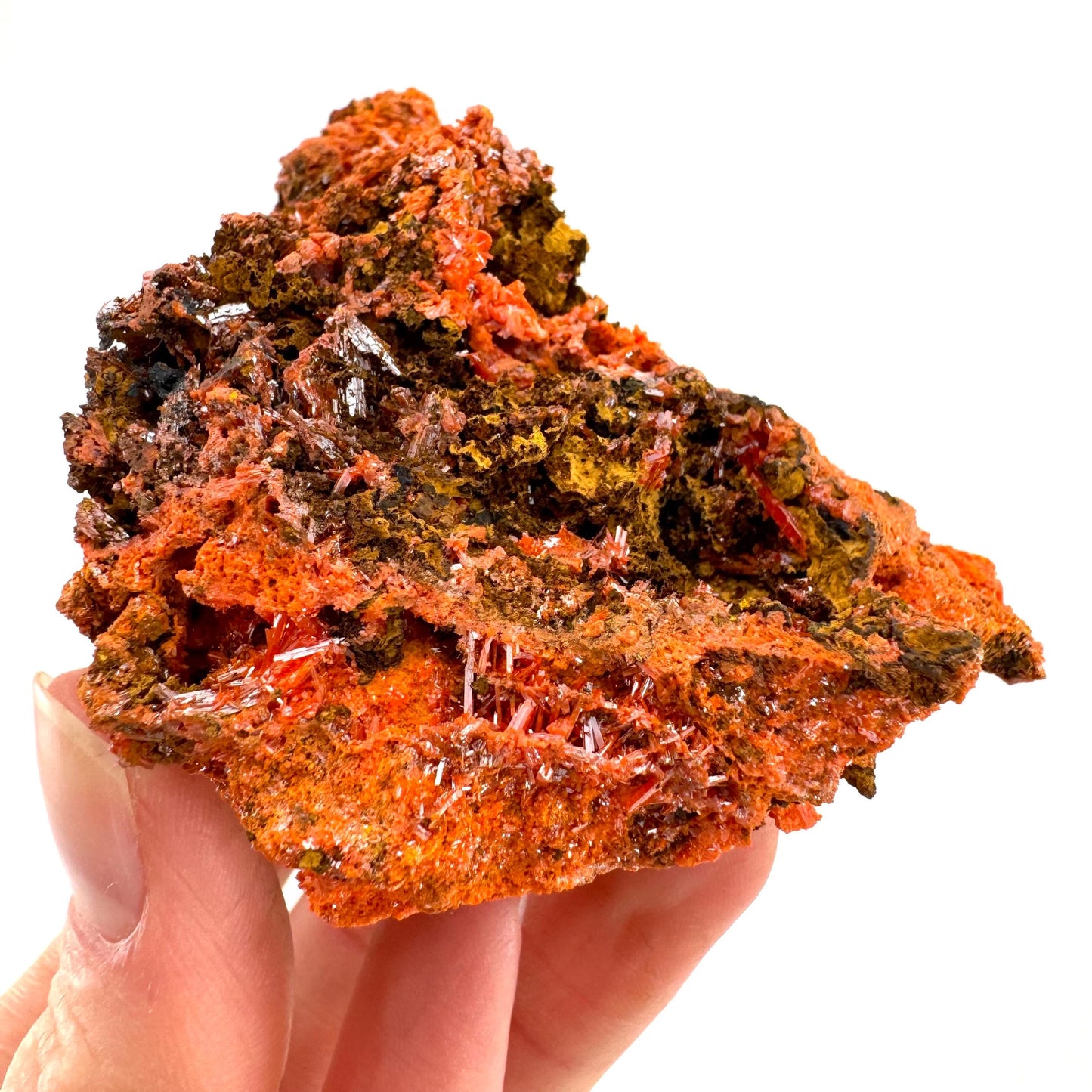 Crocoite Specimen (Australia), raw crocoite, crocoite crystal, orange crocoite, mineral specimen, rare minerals