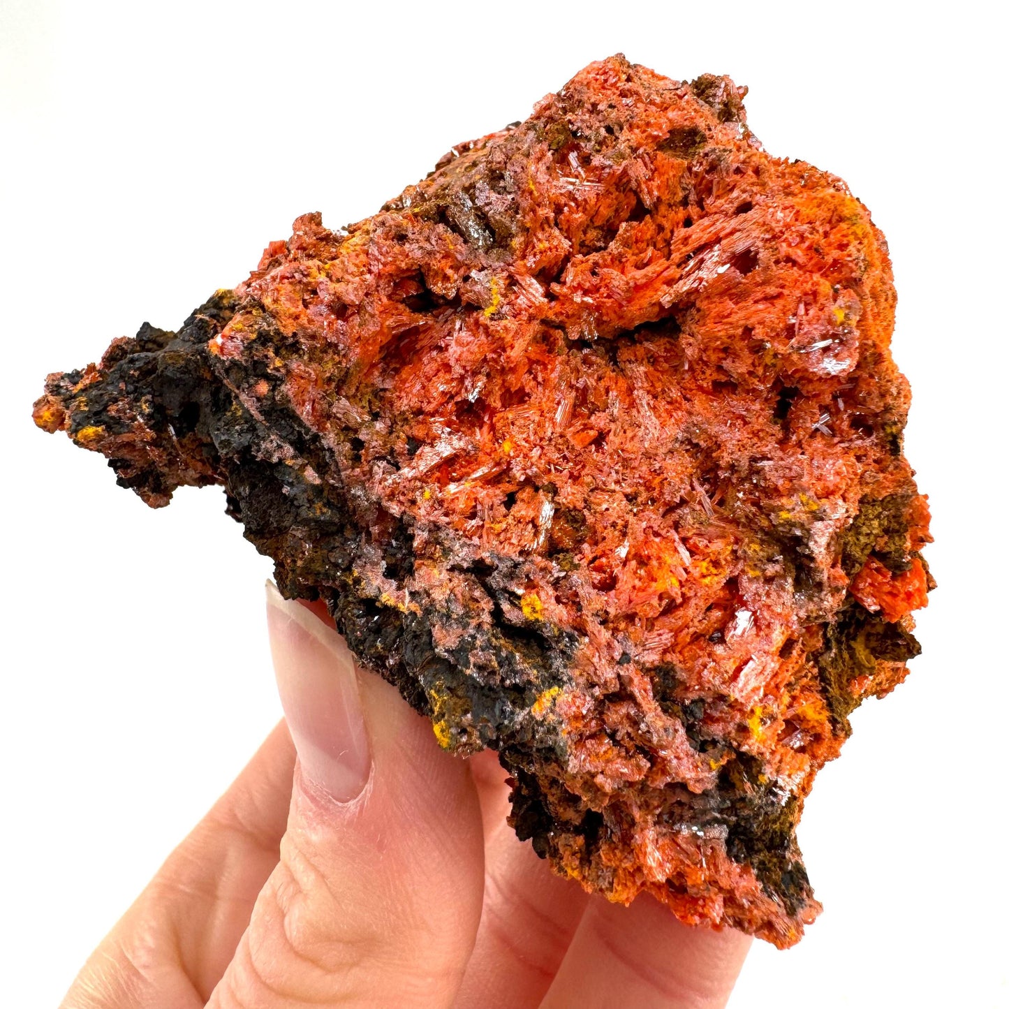 Crocoite Specimen (Australia), raw crocoite, crocoite crystal, orange crocoite, mineral specimen, rare minerals