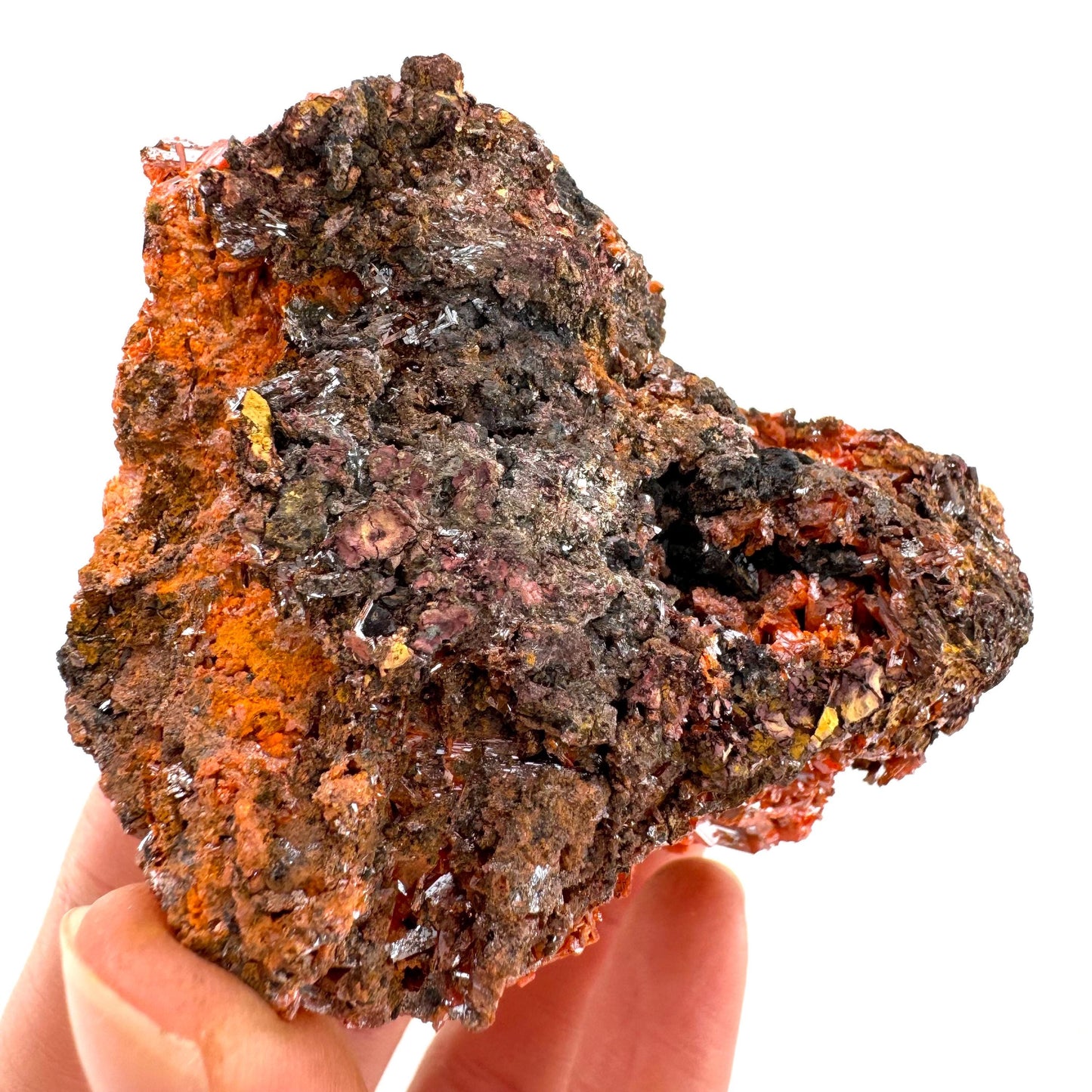 Crocoite Specimen (Australia), raw crocoite, crocoite crystal, orange crocoite, mineral specimen, rare minerals