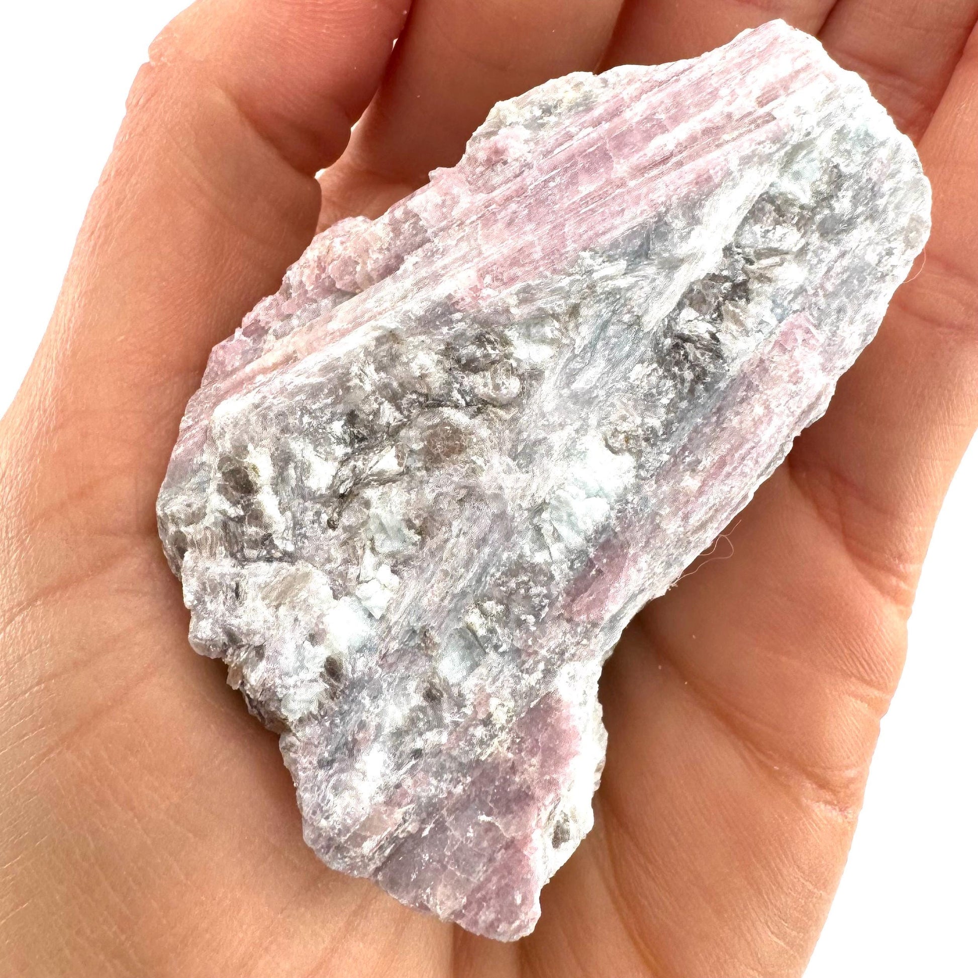 Pink Tourmaline with Lepidolite in Quartz (Namibia), raw tourmaline, rubellite, pink tourmaline, raw lepidolite