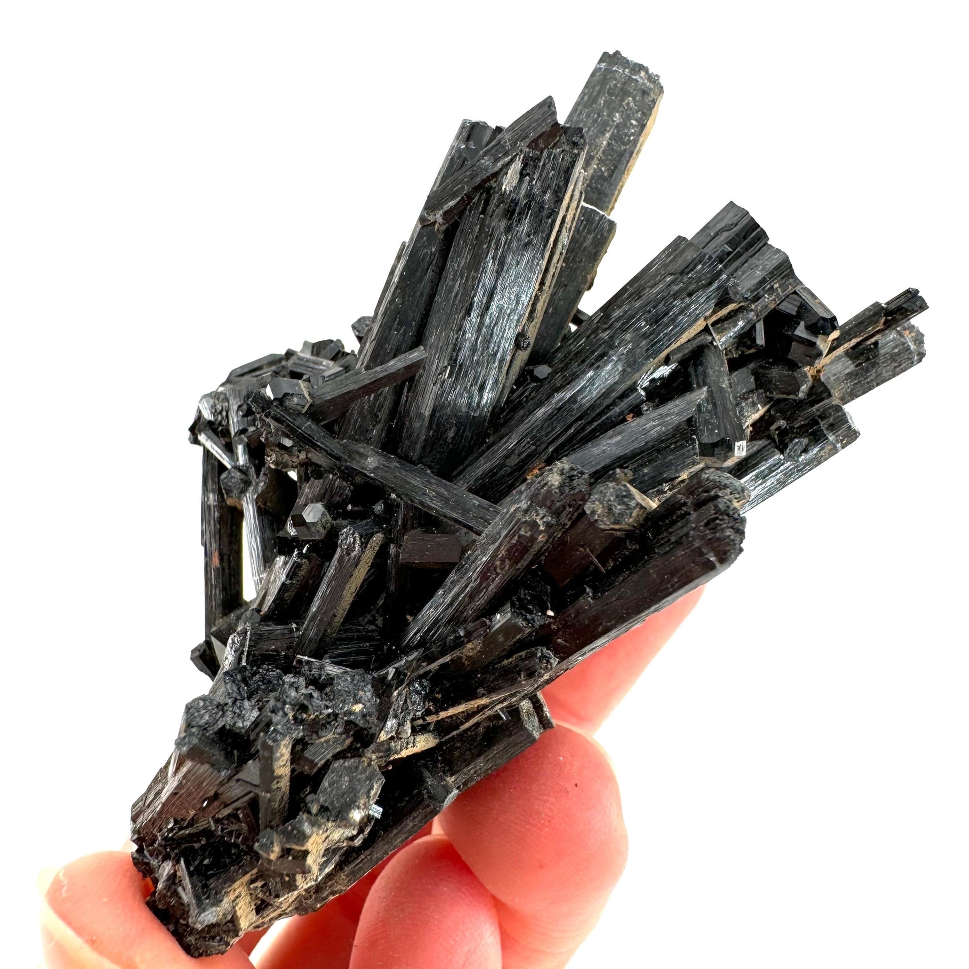 Black tourmaline cluster (Namibia), high grade black tourmaline, tourmaline crystal, black schorl