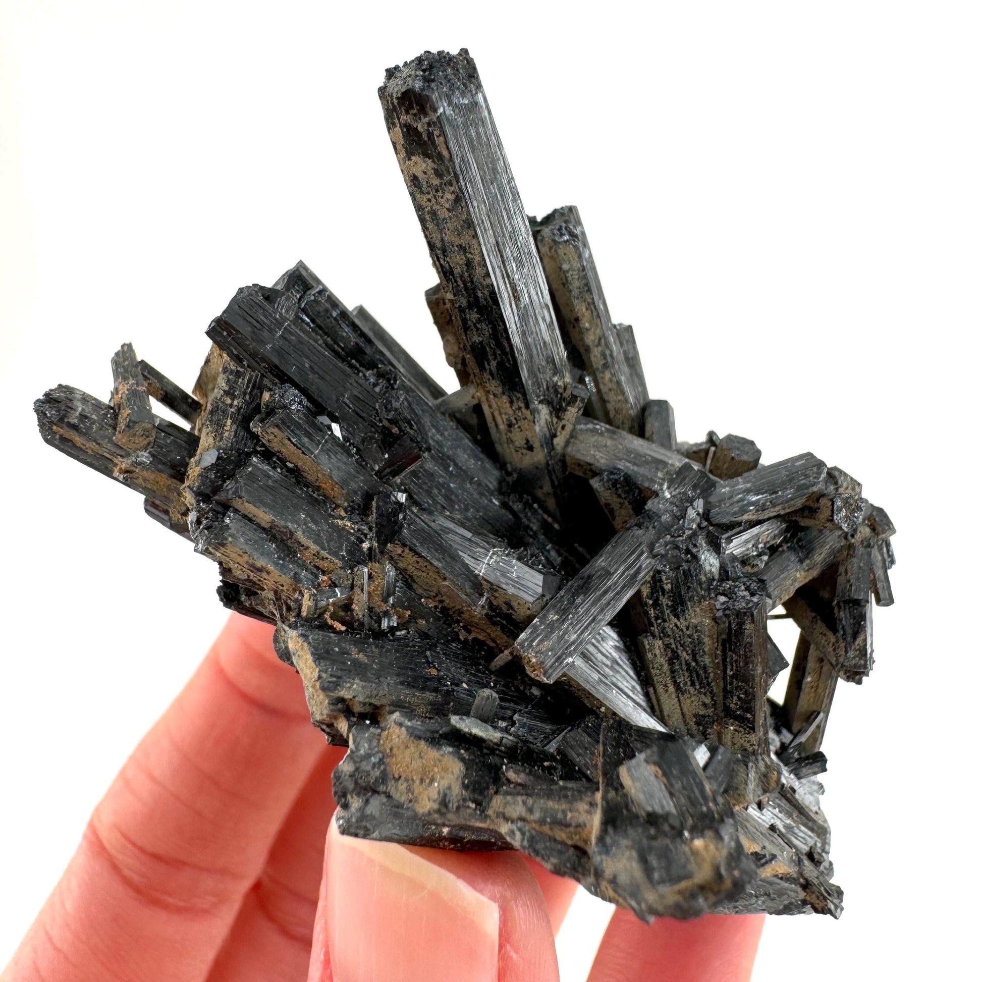 Black tourmaline cluster (Namibia), high grade black tourmaline, tourmaline crystal, black schorl