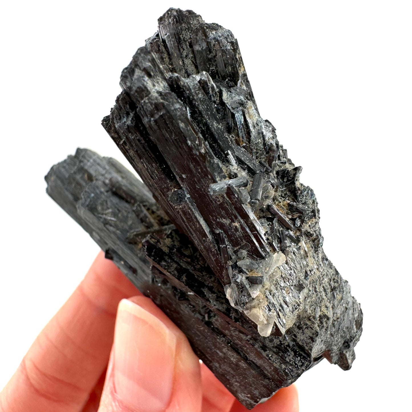 Black tourmaline cluster (Namibia), high grade black tourmaline, tourmaline crystal, black schorl