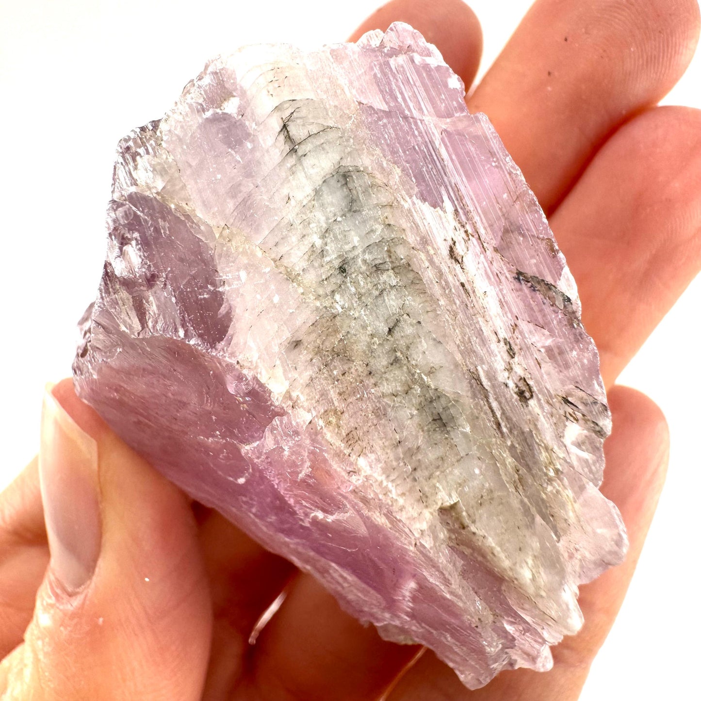 Lavender Kunzite (Pakistan), pink kunzite, spodumene, kunzite crystal, raw kunzite, mineral specimen